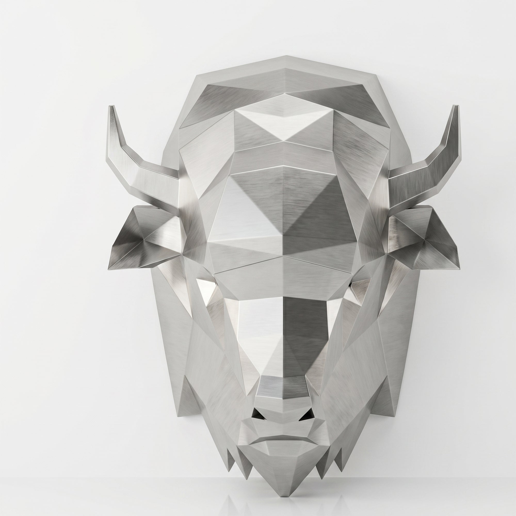 Sculpture Tête de bison en origami