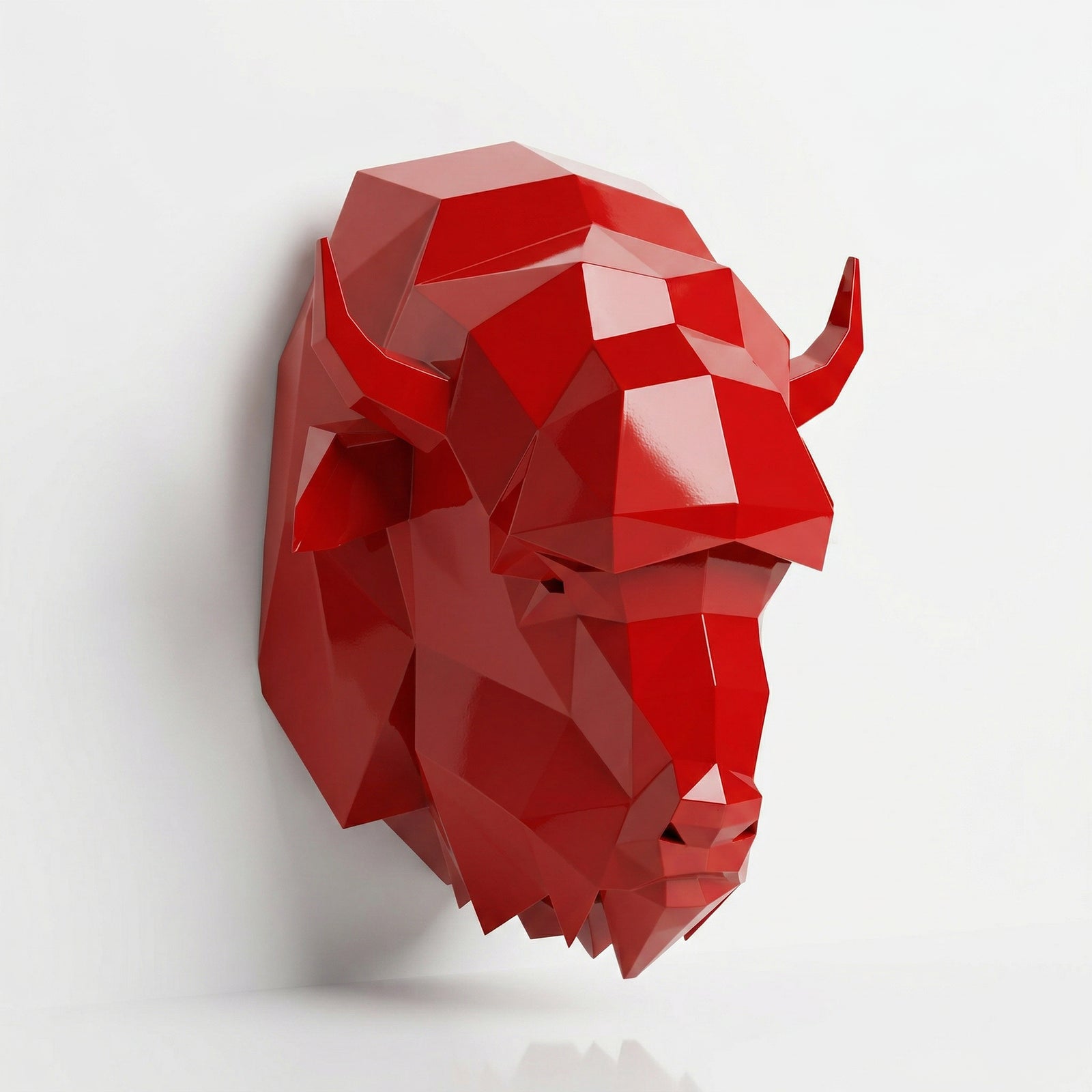 Sculpture Tête de bison en origami