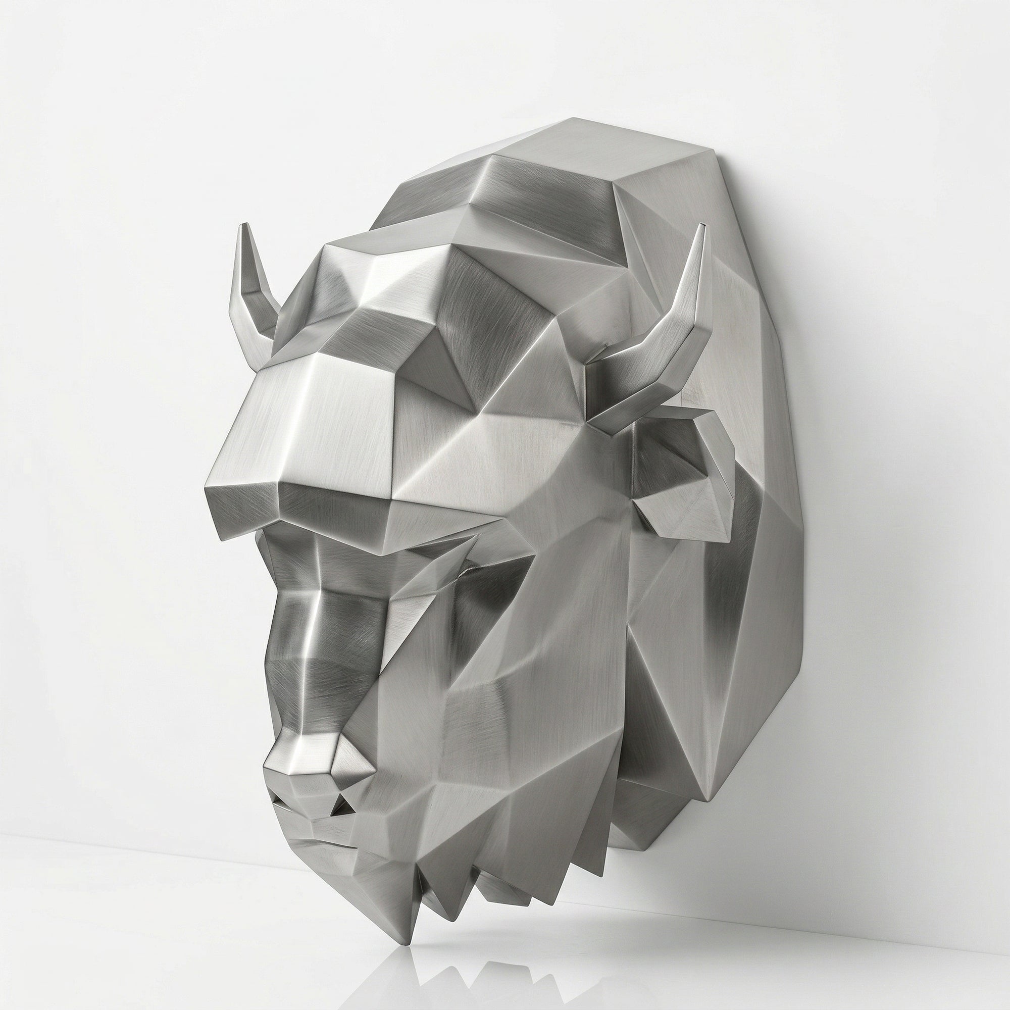 Sculpture Tête de bison en origami