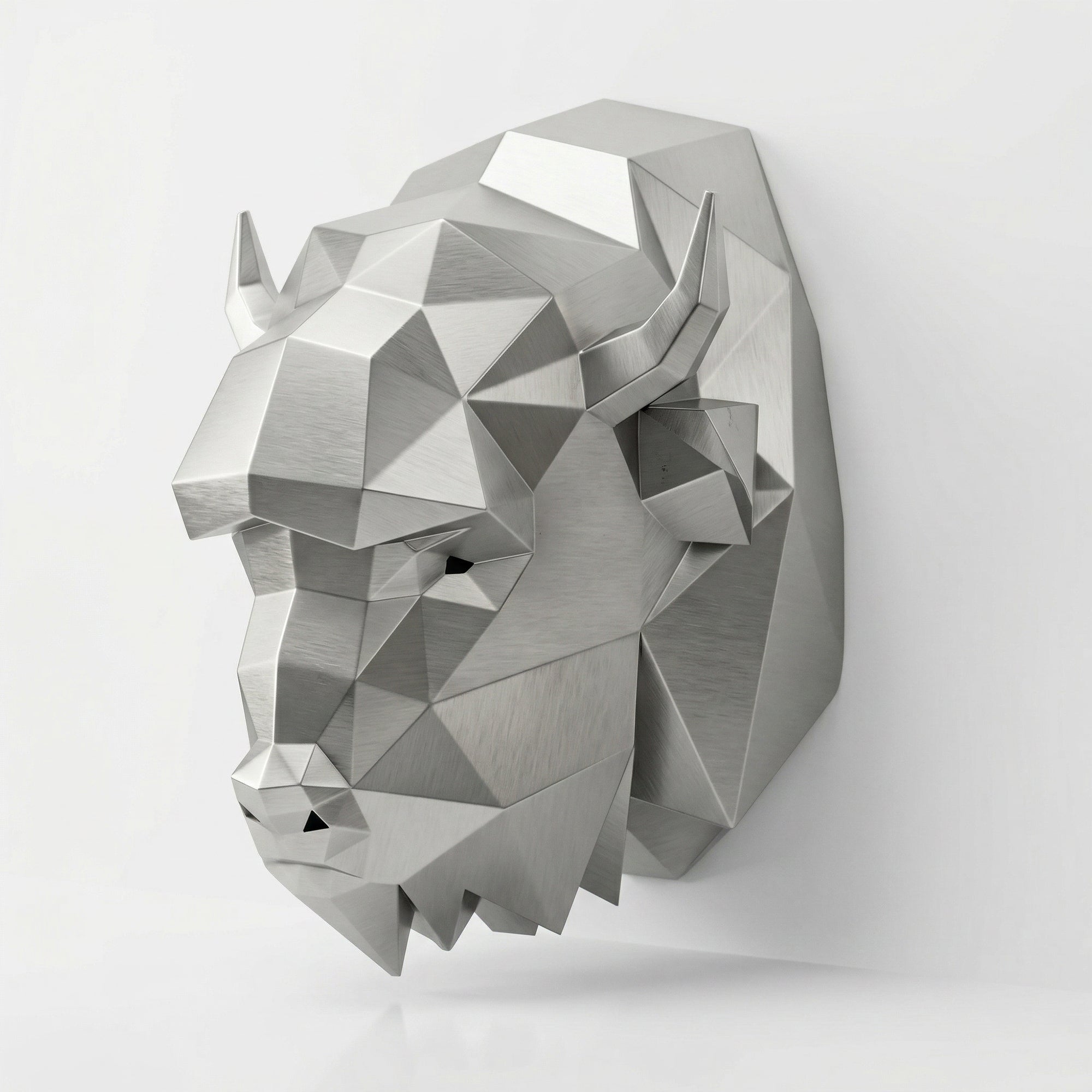 Sculpture Tête de bison en origami