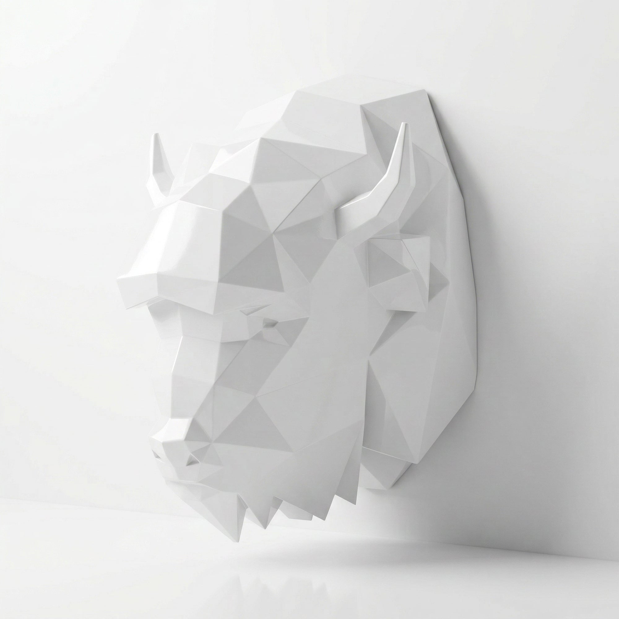 Sculpture Tête de bison en origami