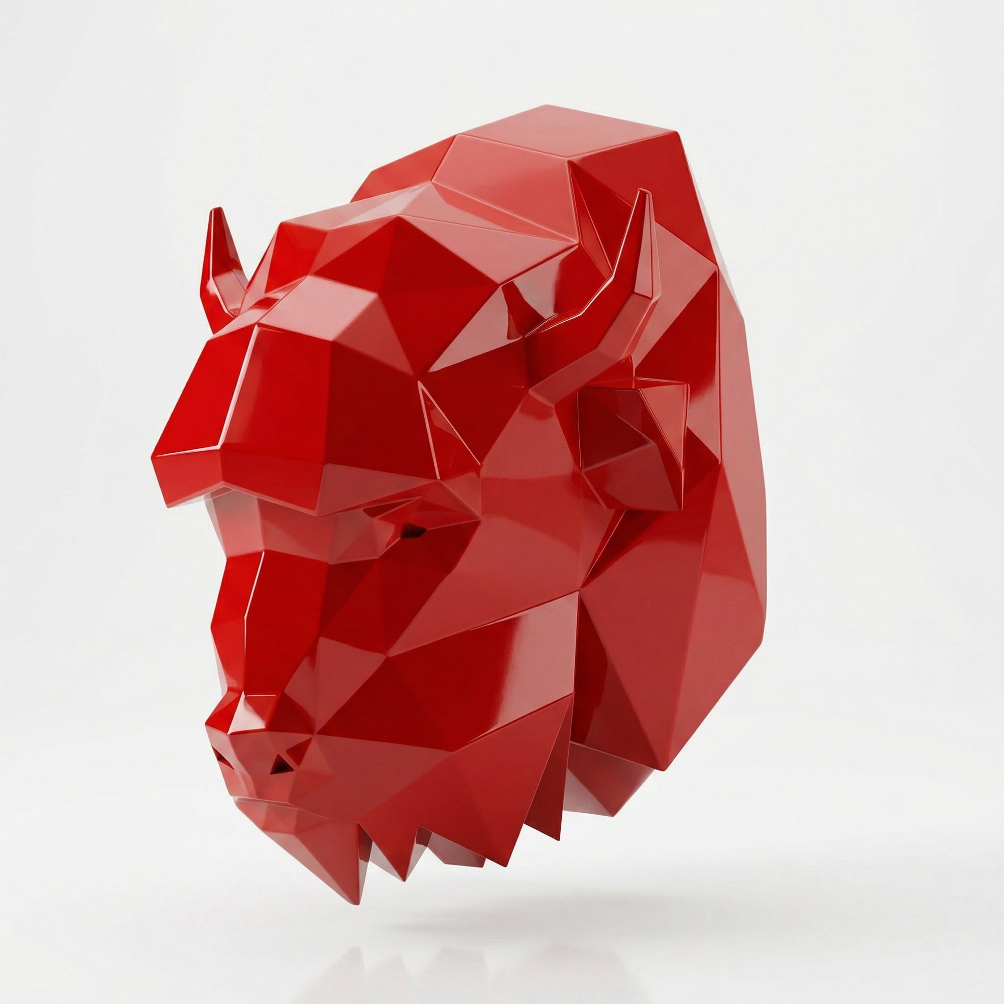 Sculpture Tête de bison en origami
