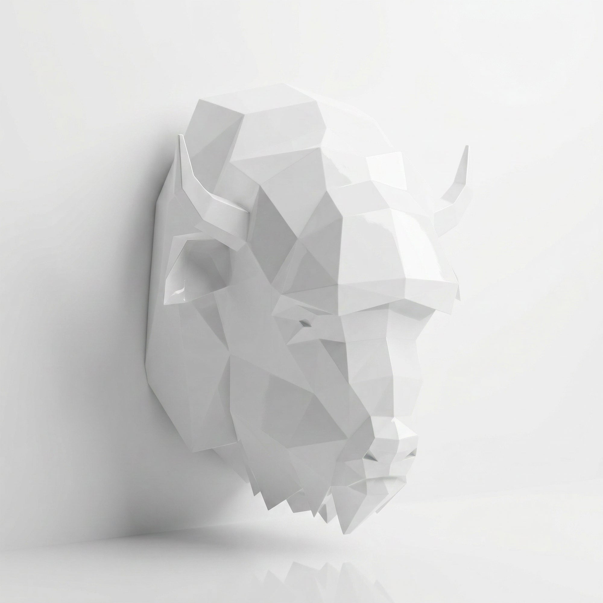 Sculpture Tête de bison en origami