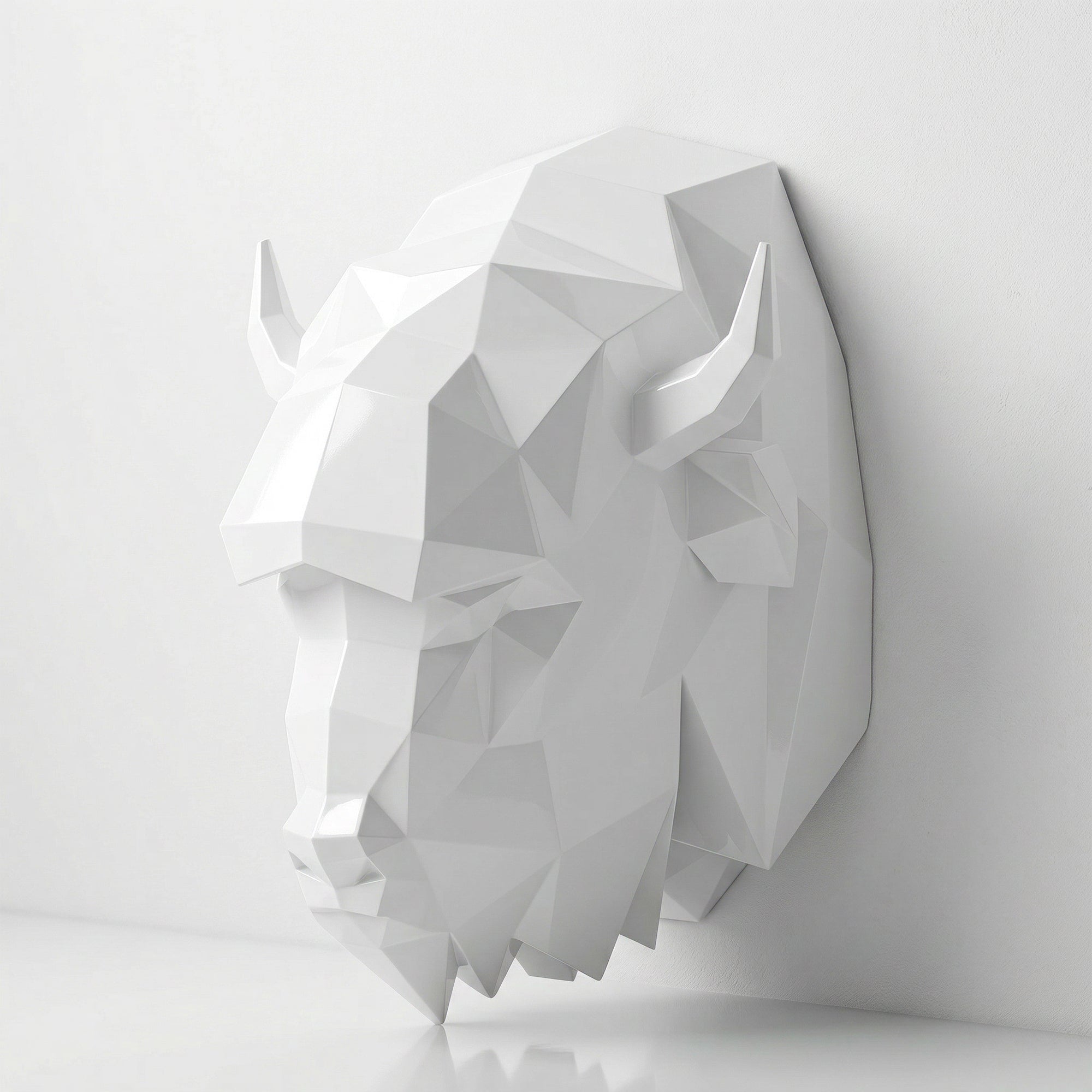 Sculpture Tête de bison en origami