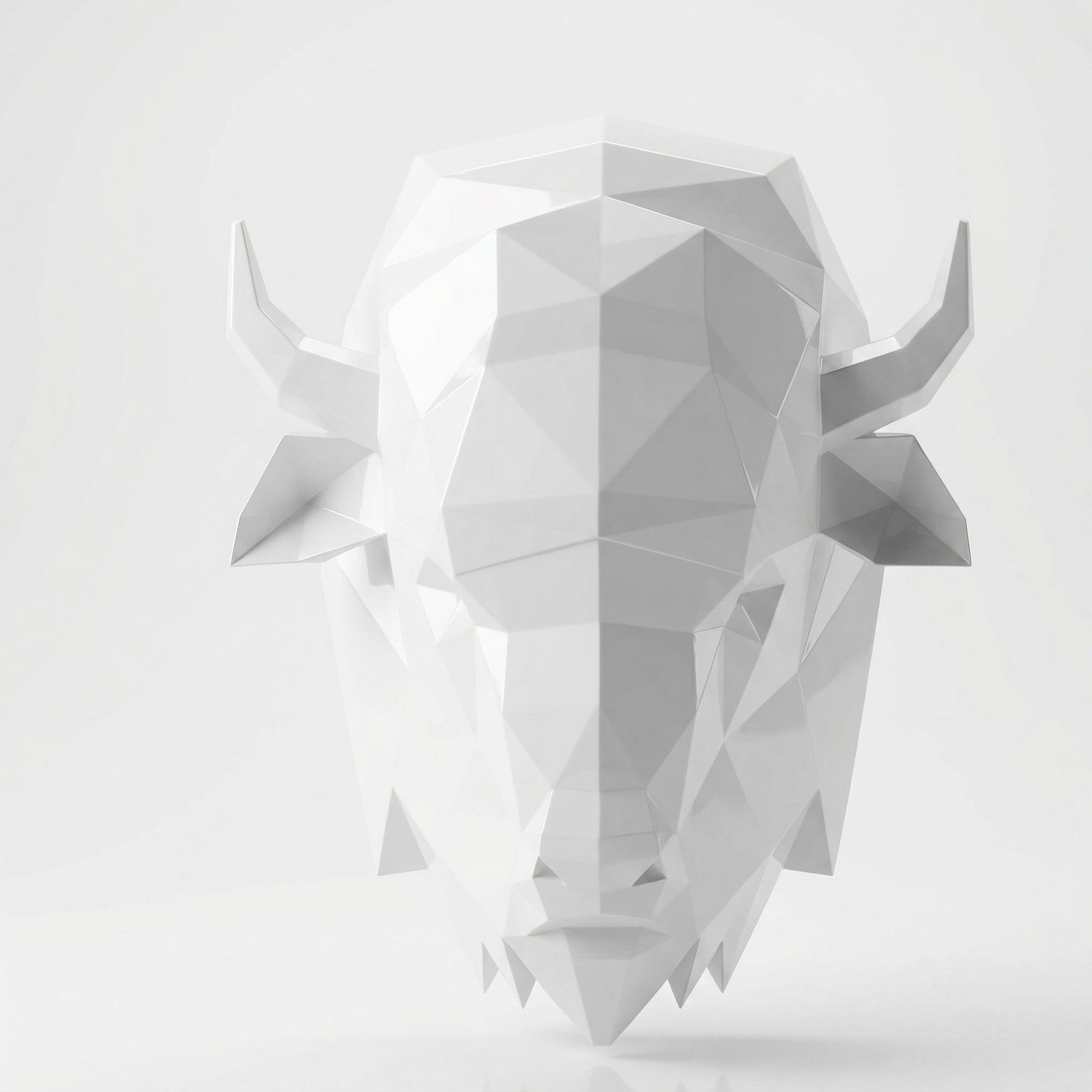 Sculpture Tête de bison en origami