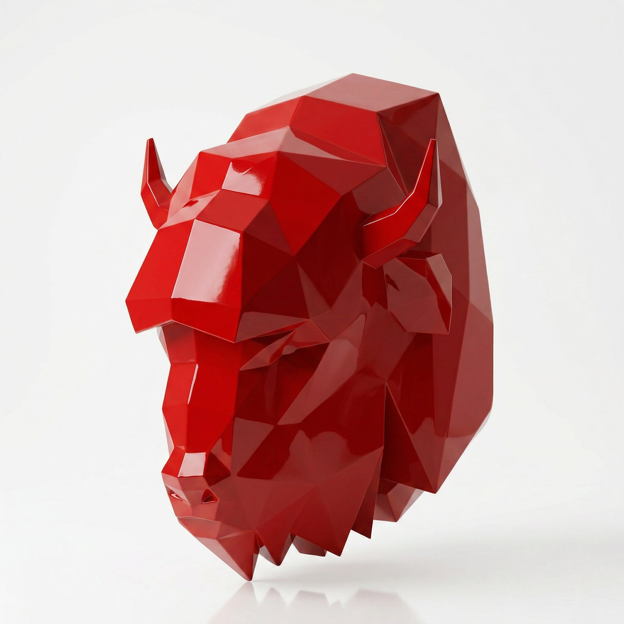 Sculpture Tête de bison en origami