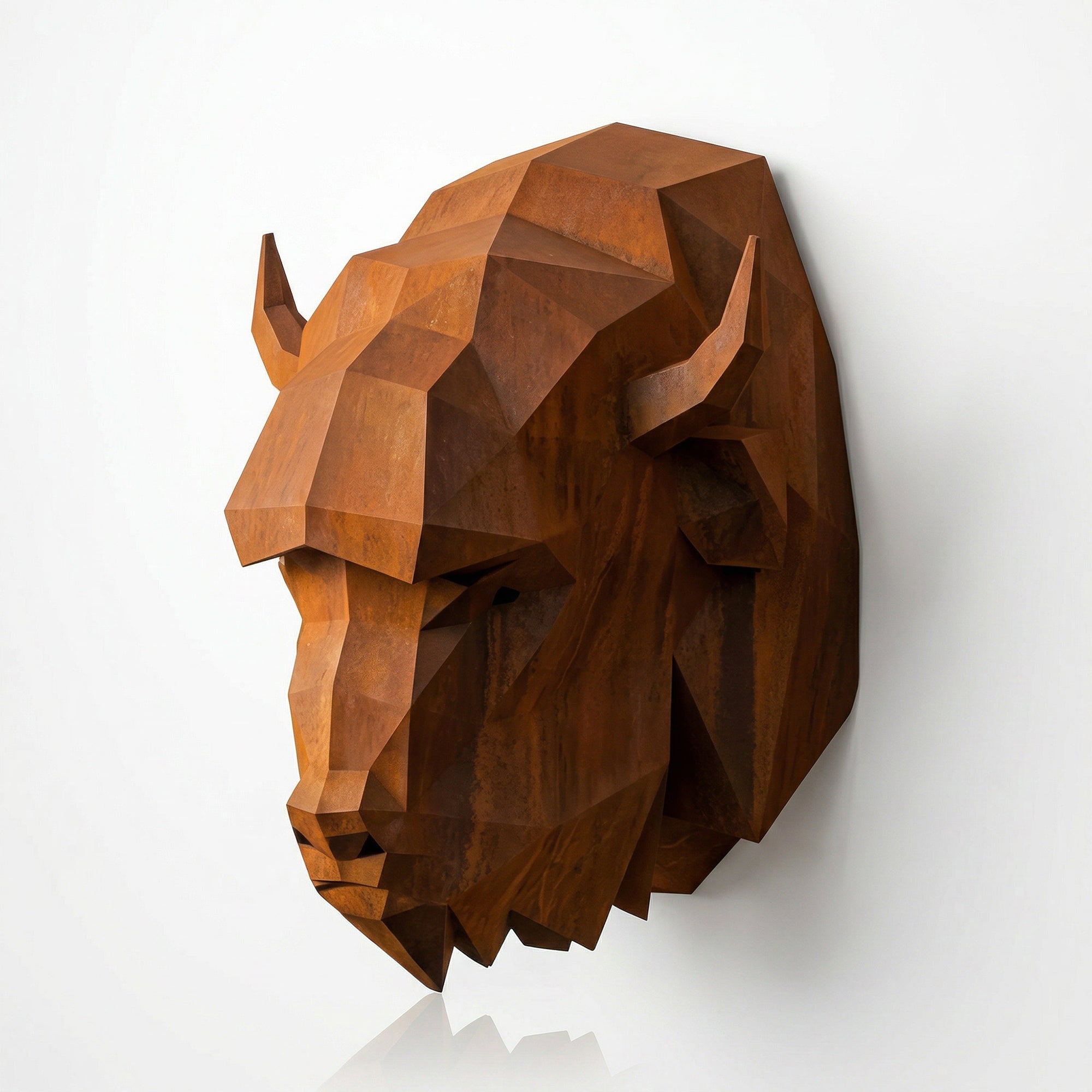 Sculpture Tête de bison en origami