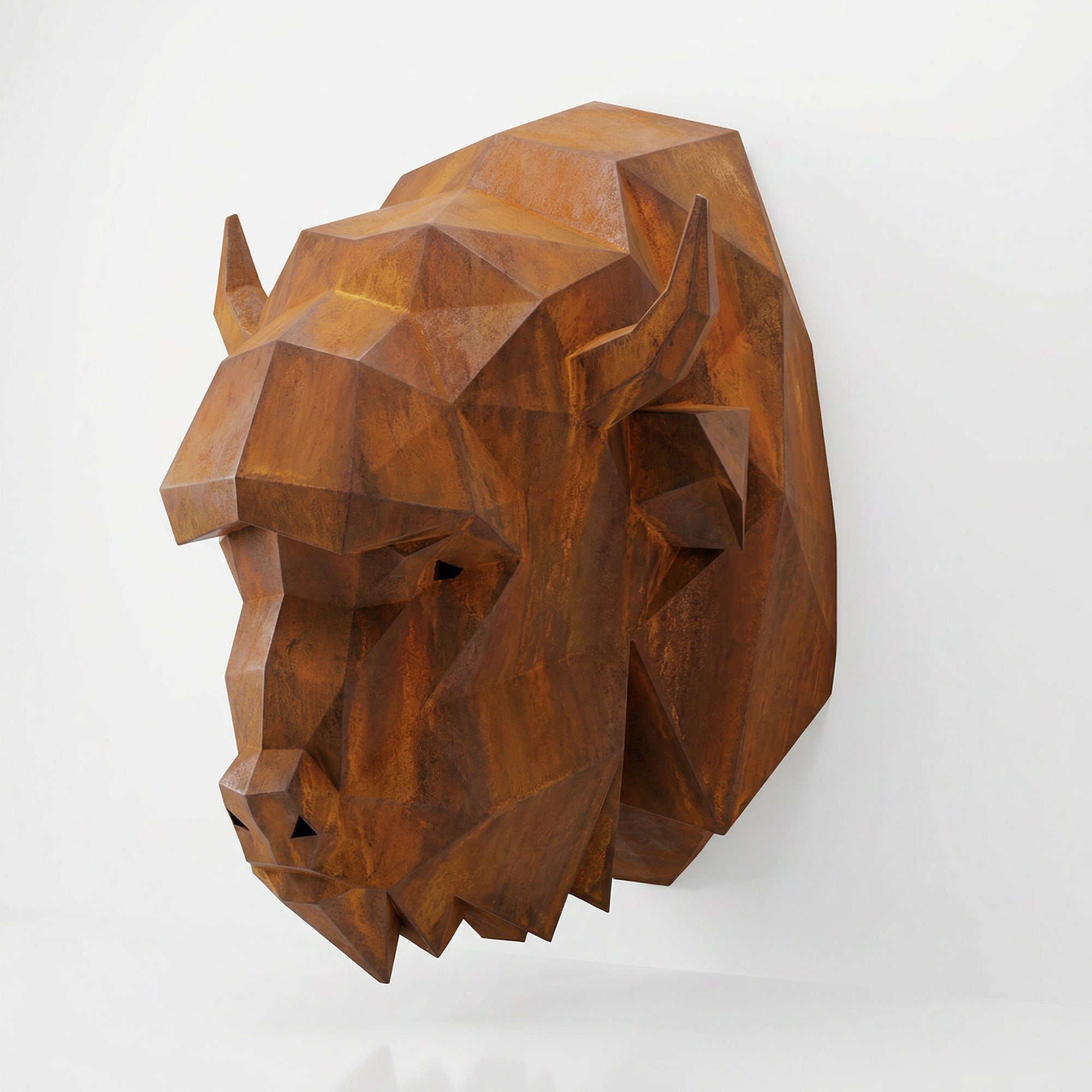 Sculpture Tête de bison en origami