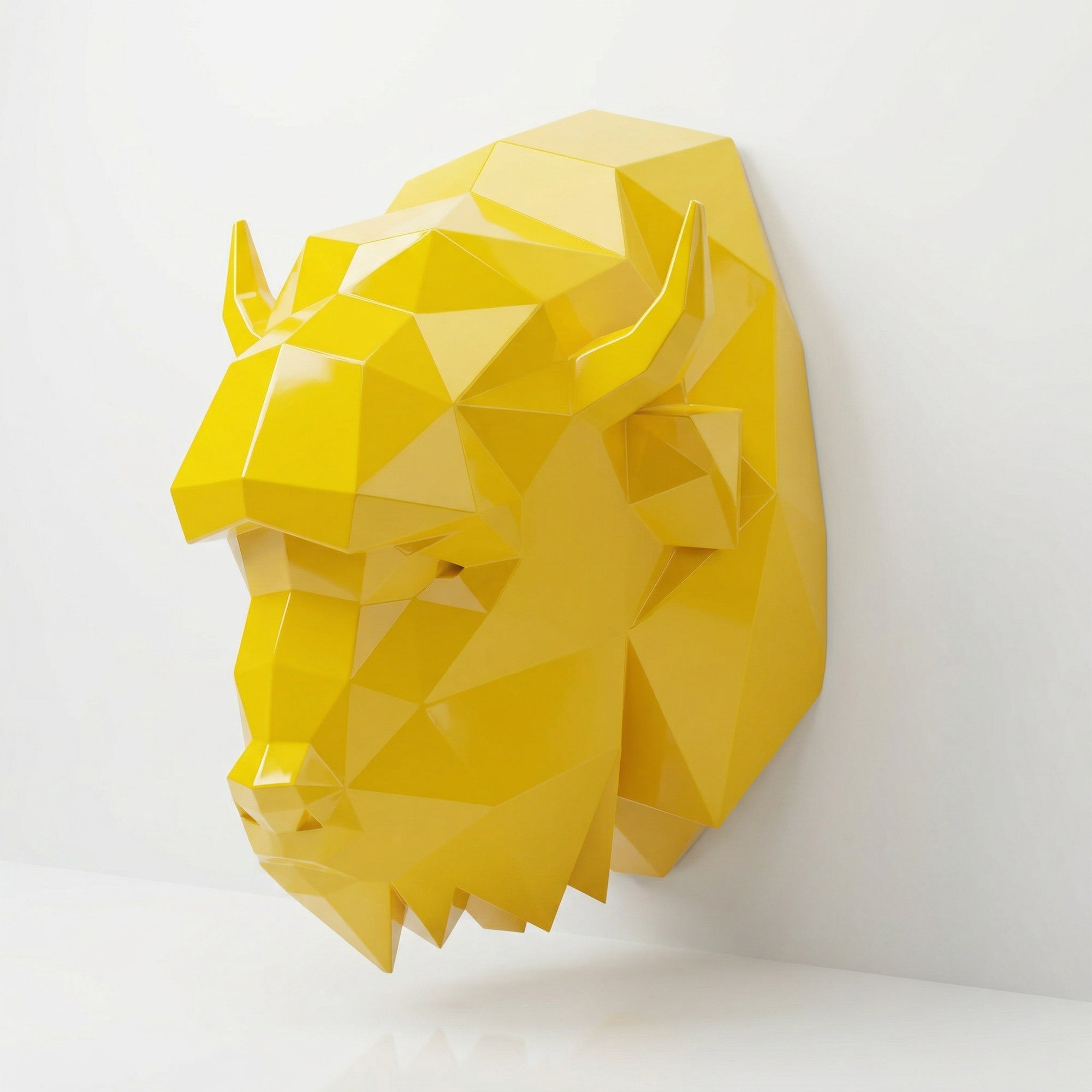 Sculpture Tête de bison en origami