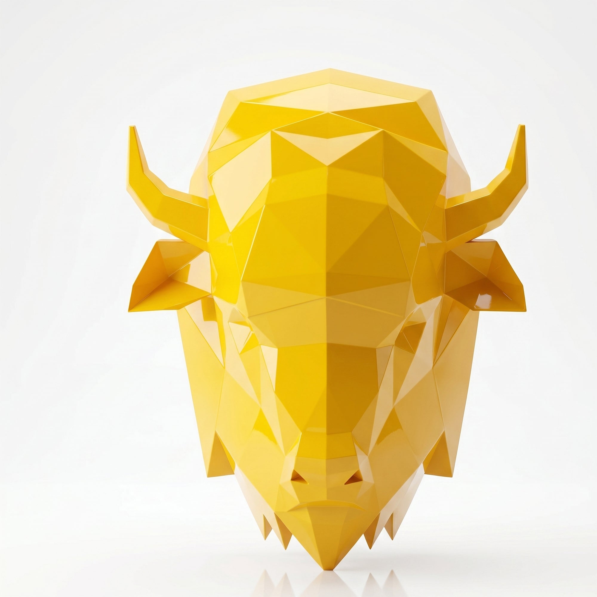 Sculpture Tête de bison en origami