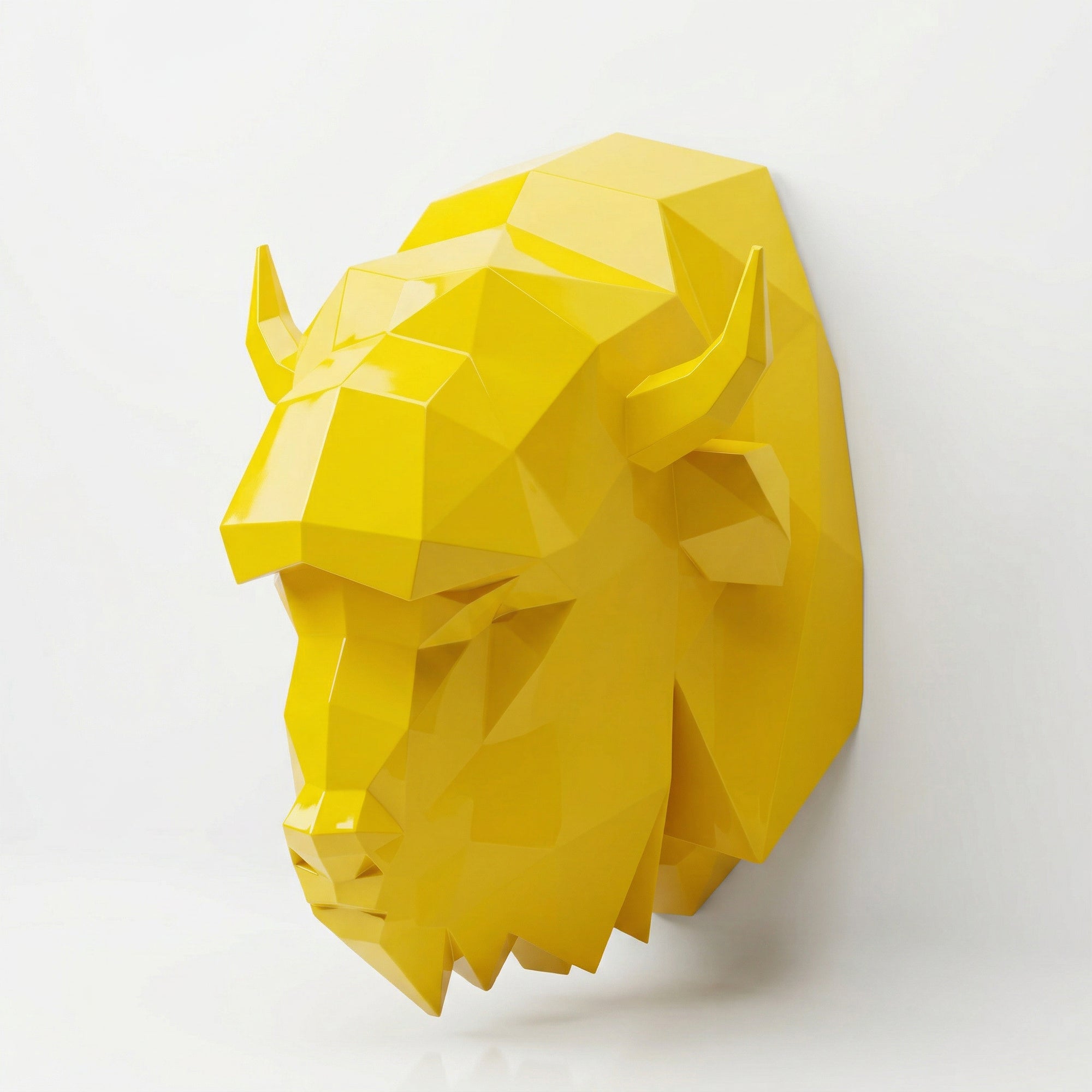 Sculpture Tête de bison en origami