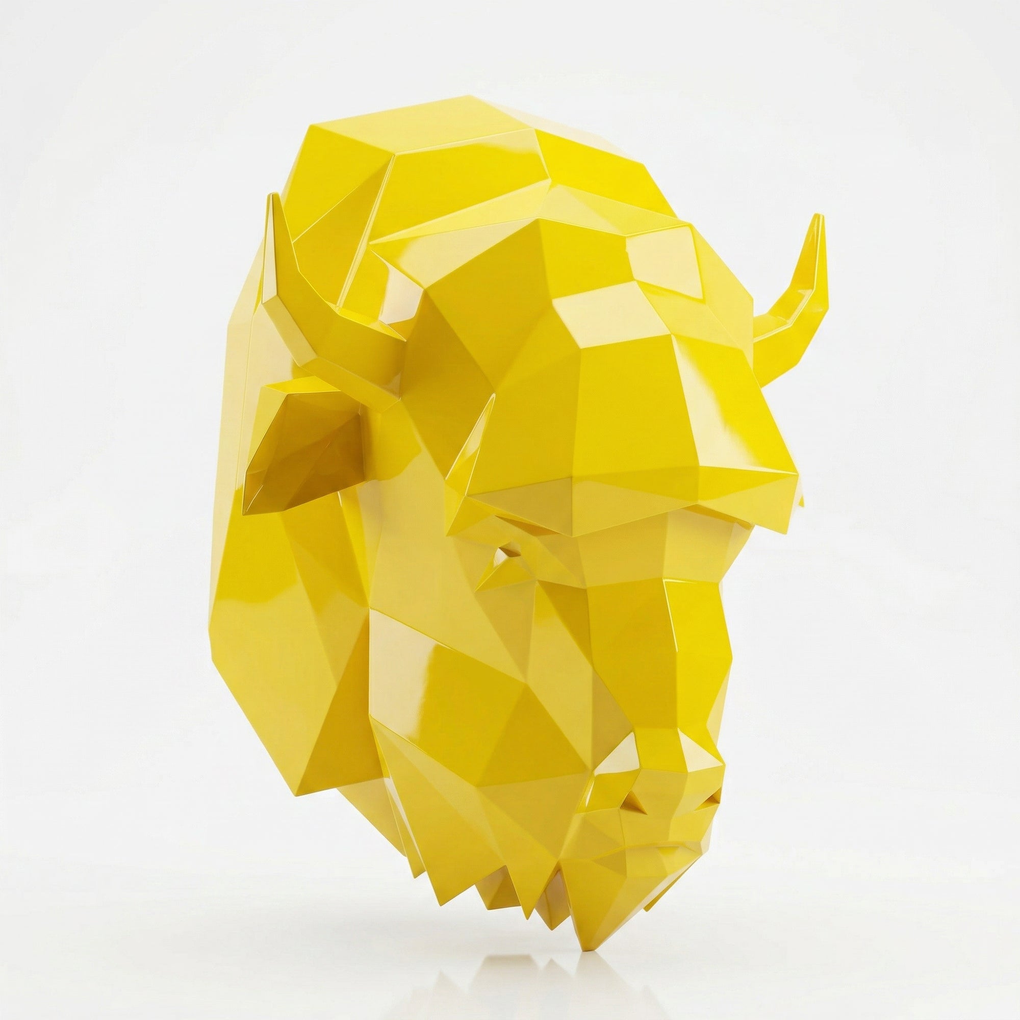 Sculpture Tête de bison en origami