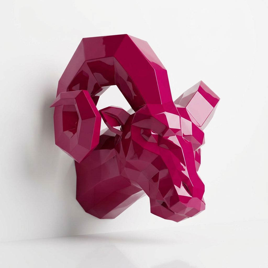 Sculpture tête de bouc En Résine
