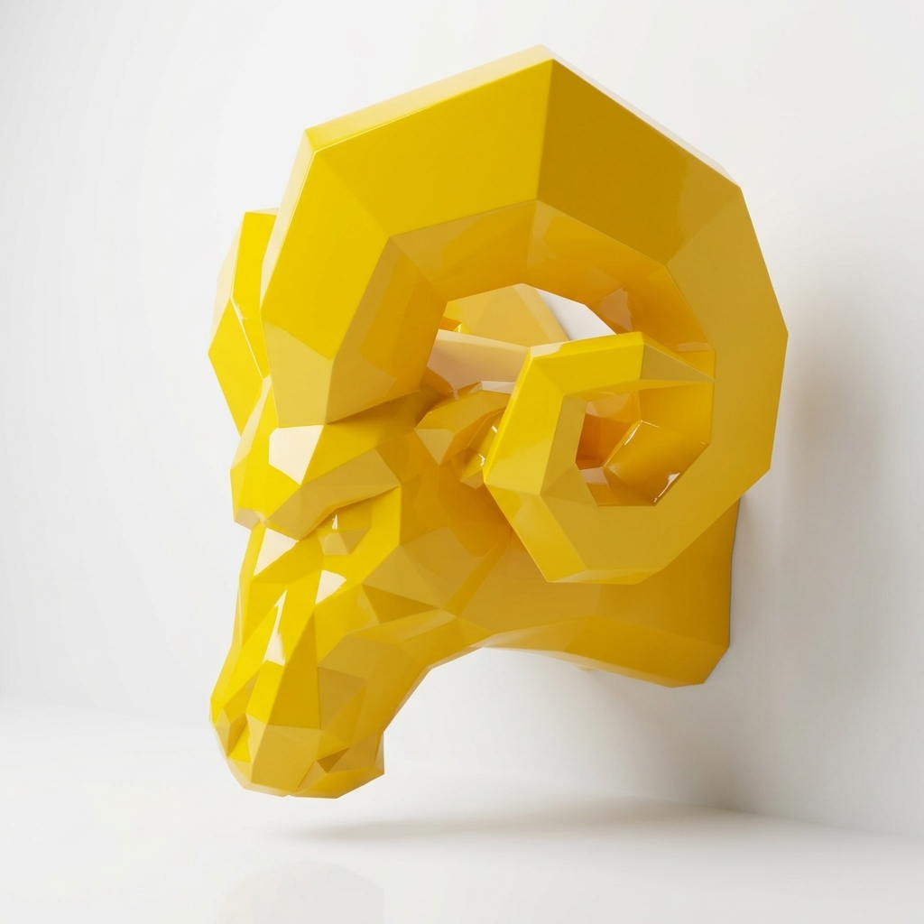 Sculpture tête de bouc En Résine