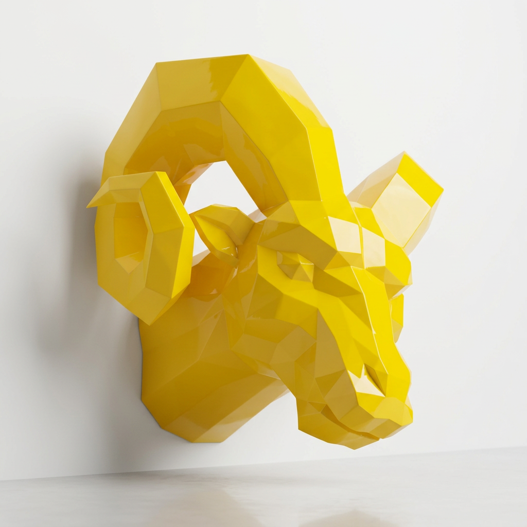 Sculpture tête de bouc En Résine