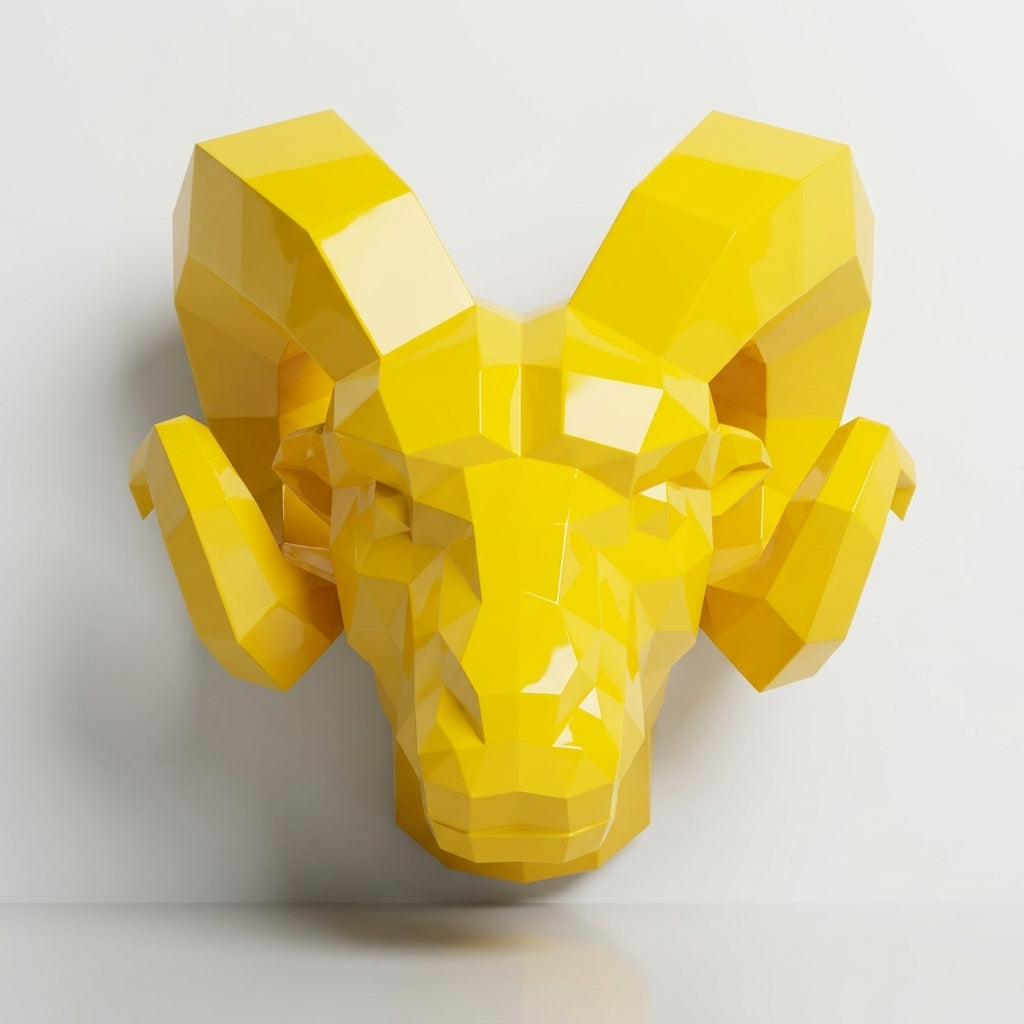 Sculpture tête de bouc En Résine