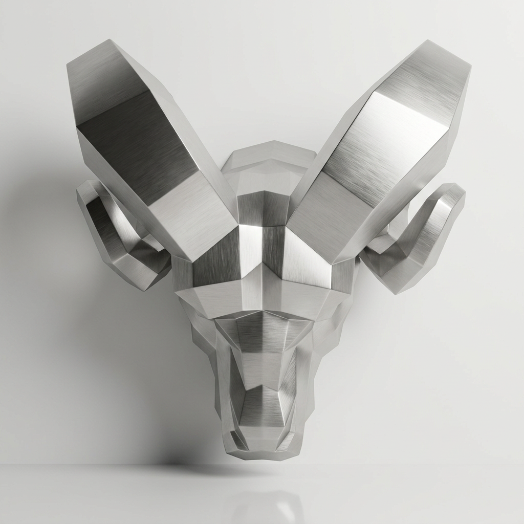 Sculpture tête de bouc En Inox