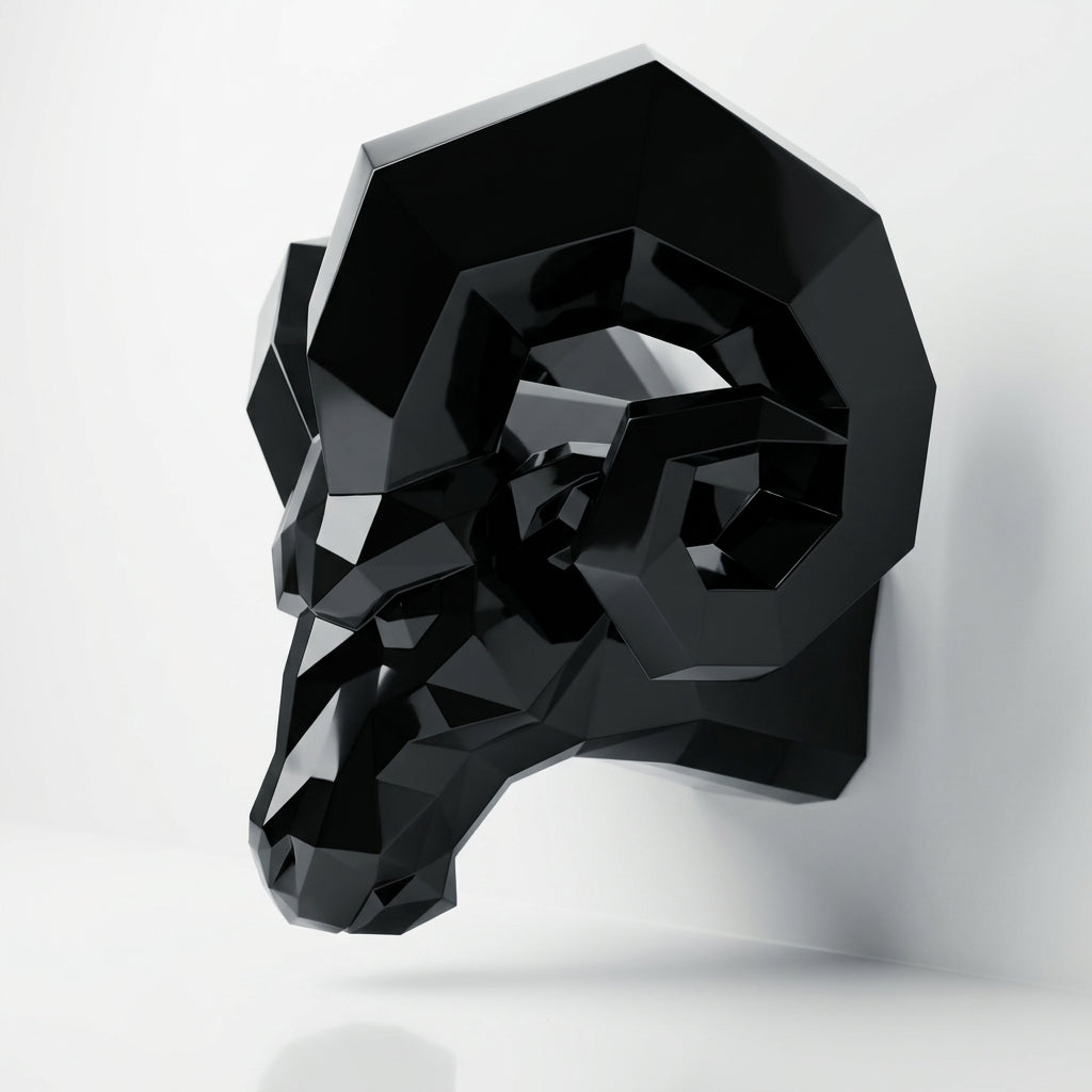 Sculpture tête de bouc En Résine