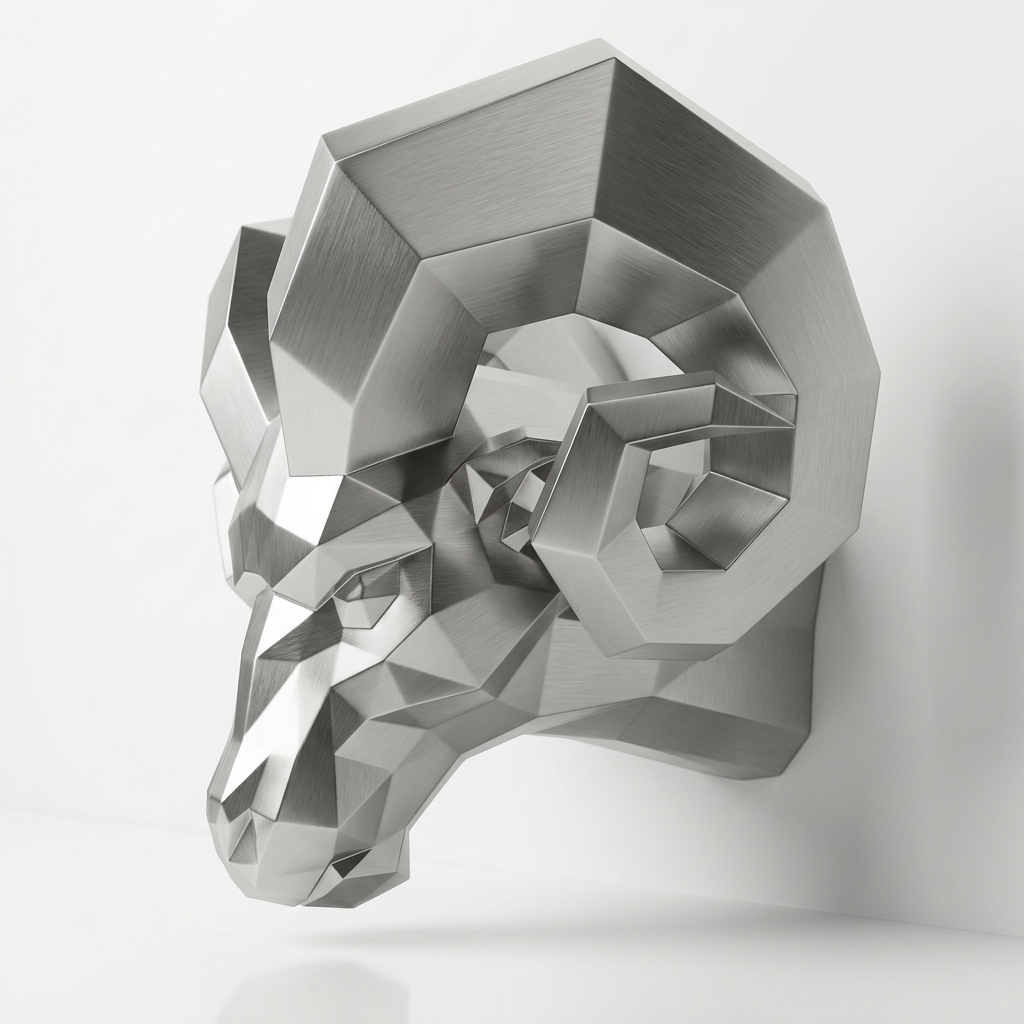 Sculpture tête de bouc En Résine