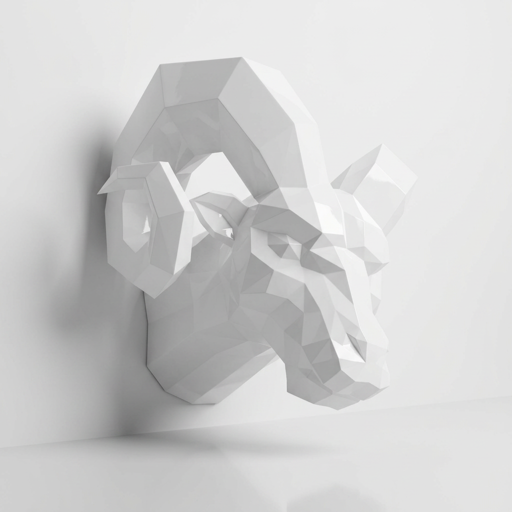 Sculpture tête de bouc En Résine