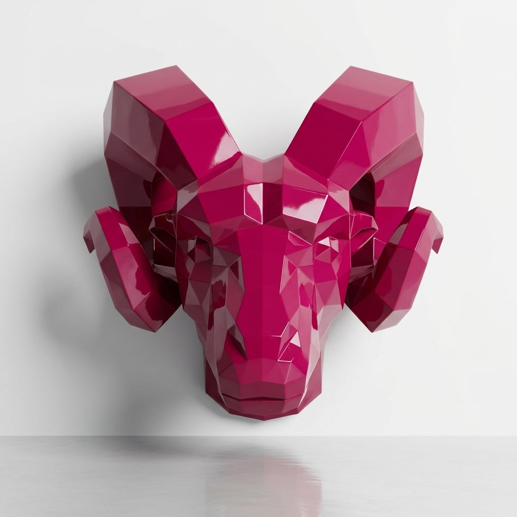 Sculpture tête de bouc En Résine