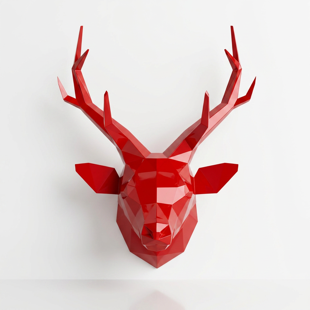 Trophée Tête de Cerf Origami