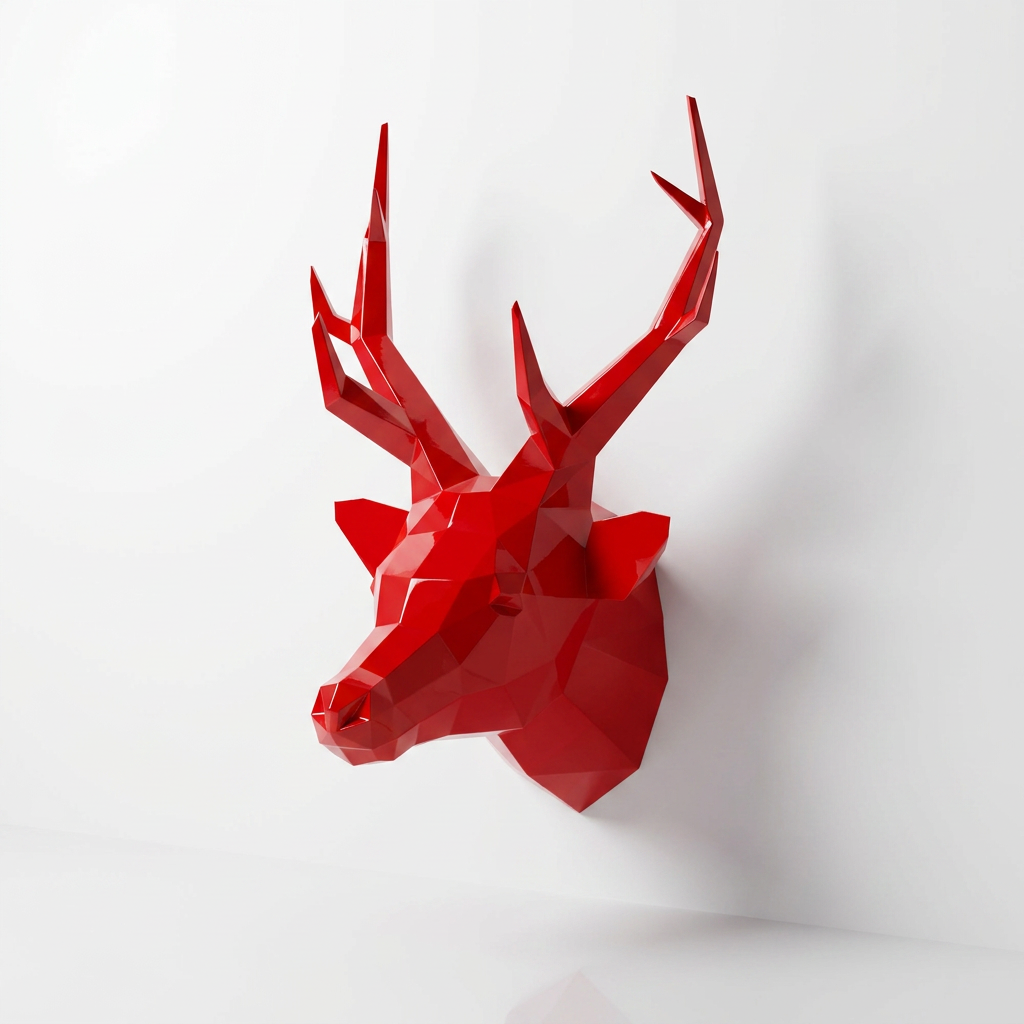 Trophée Tête de Cerf Origami