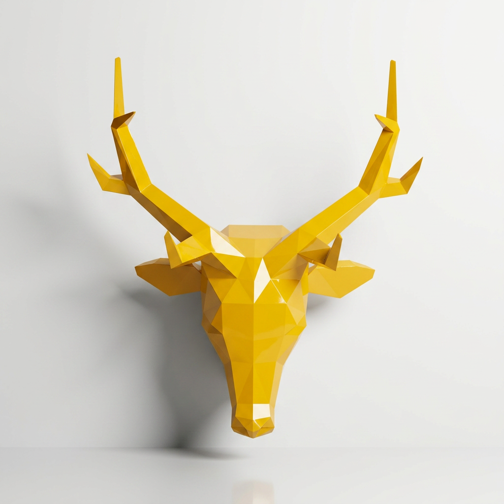 Trophée Tête de Cerf Origami