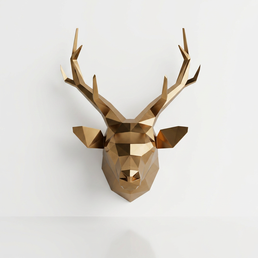 Trophée Tête de Cerf Origami