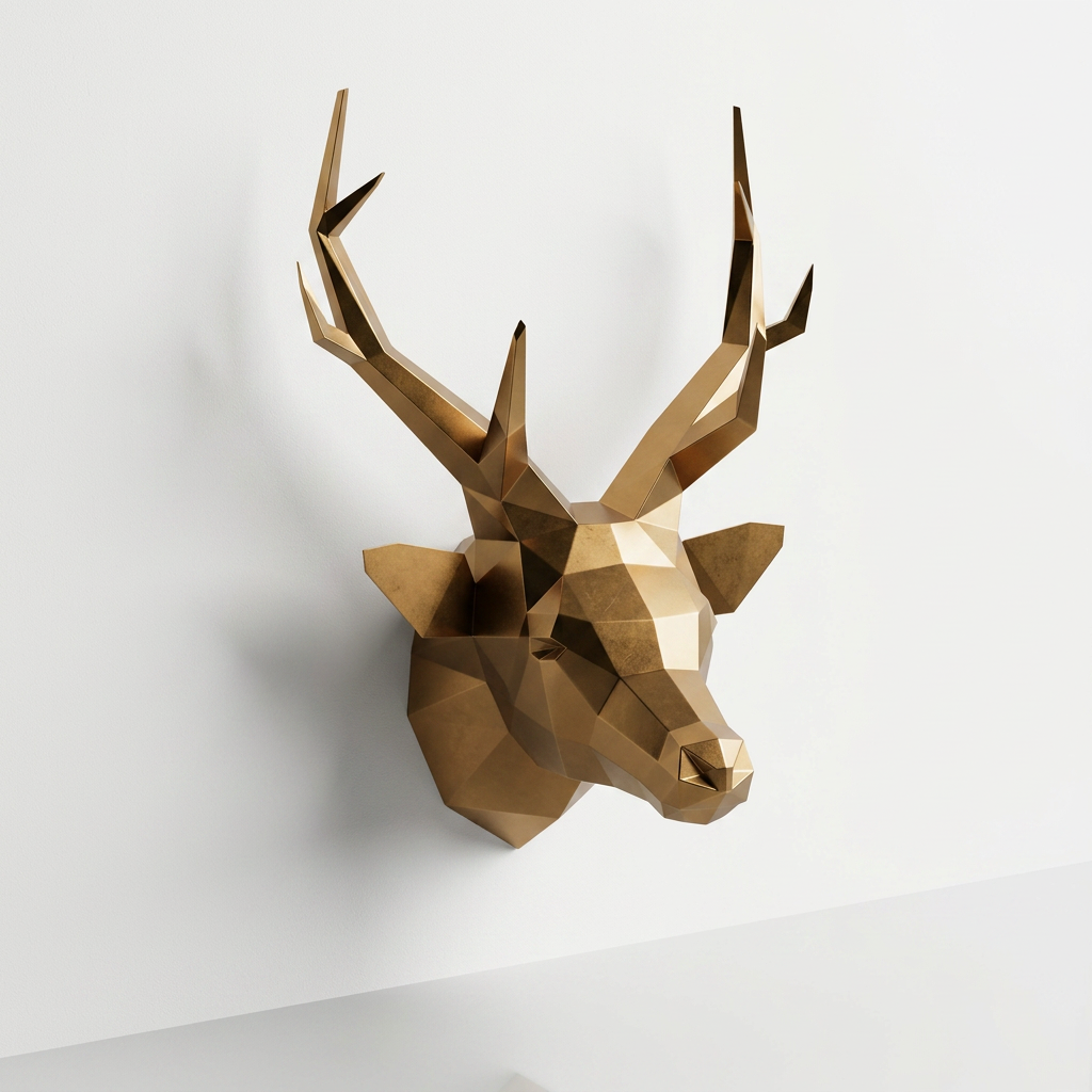 Trophée Tête de Cerf Origami