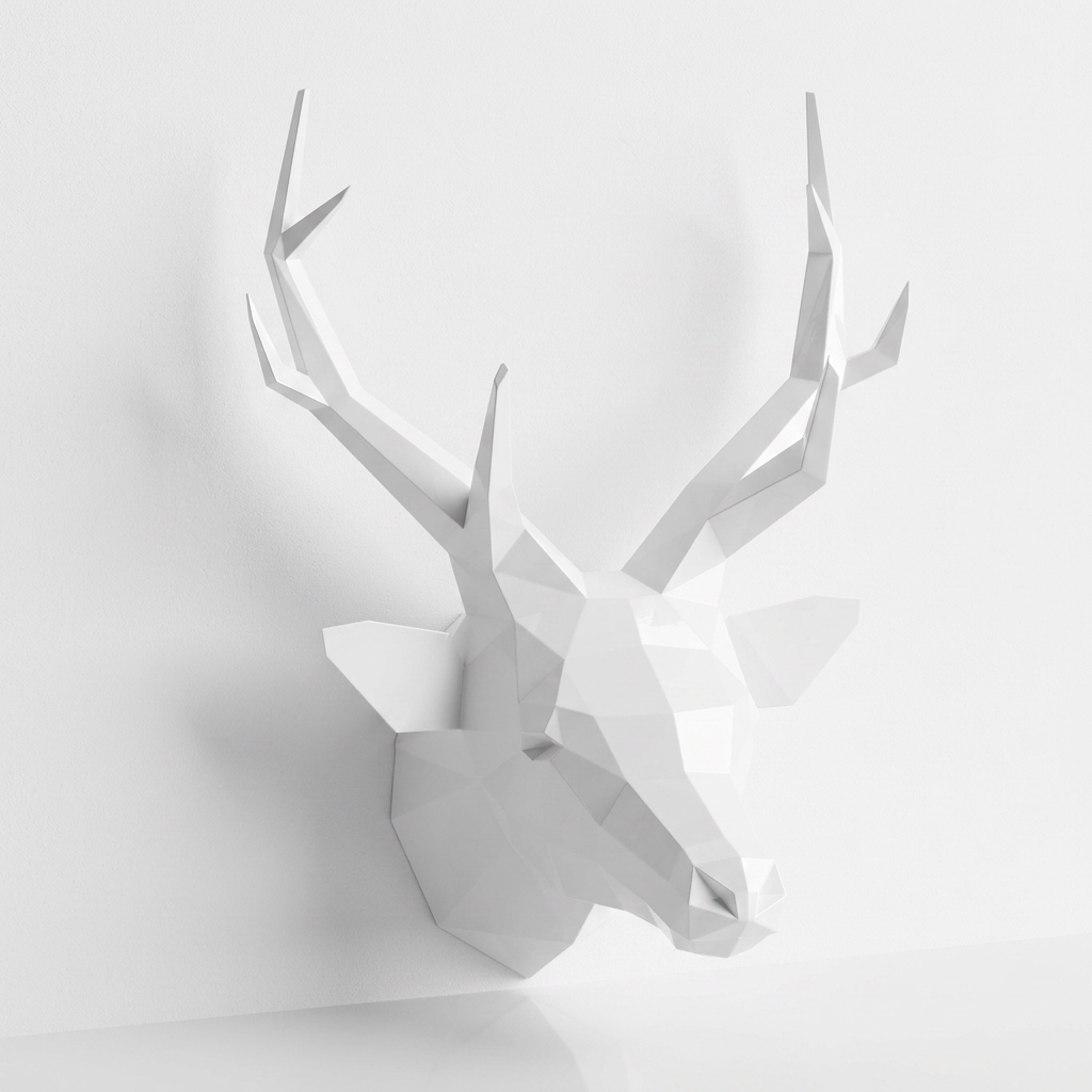 Trophée Tête de Cerf Origami