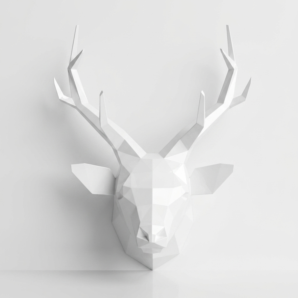 Trophée Tête de Cerf Origami