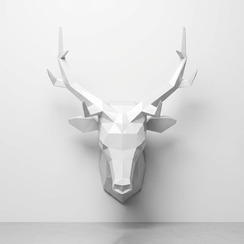 Trophée Tête de Cerf Origami