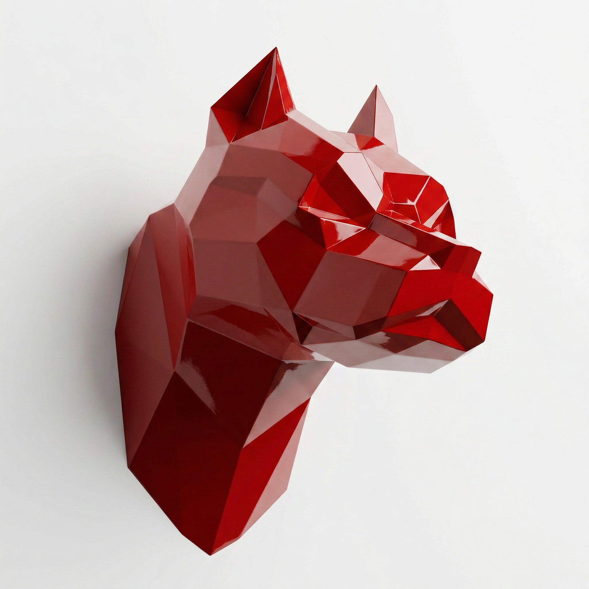 Sculpture Tête Pitbull Géométrique