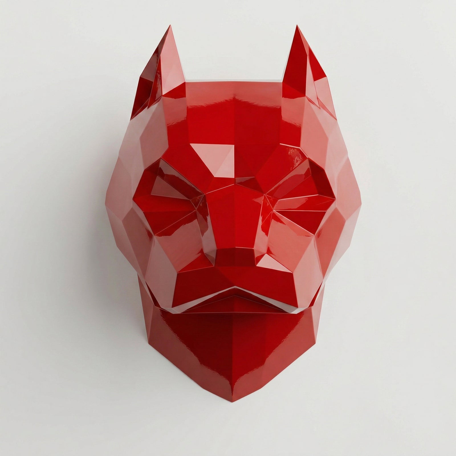 Sculpture Tête Pitbull Géométrique