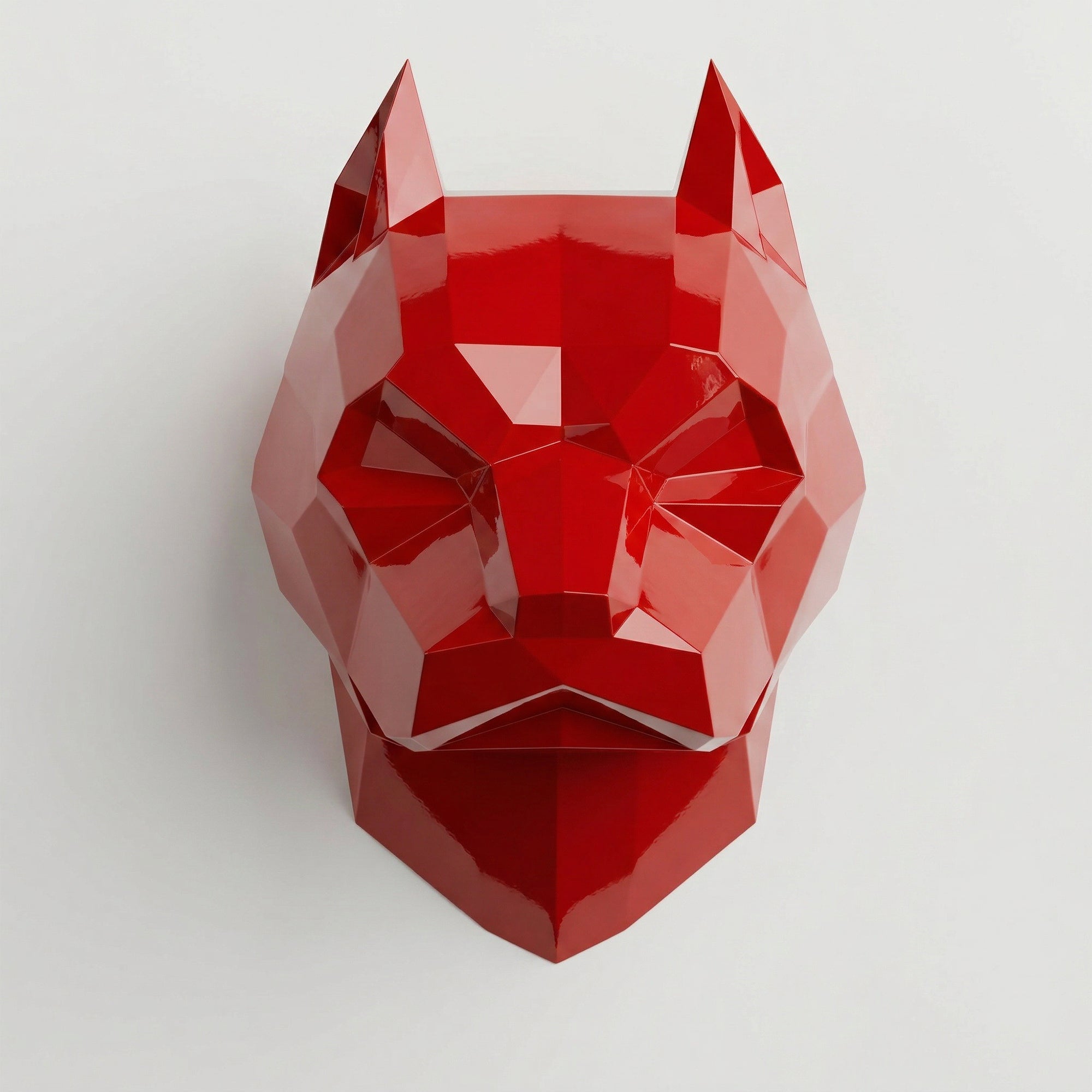 Sculpture Tête Pitbull Géométrique