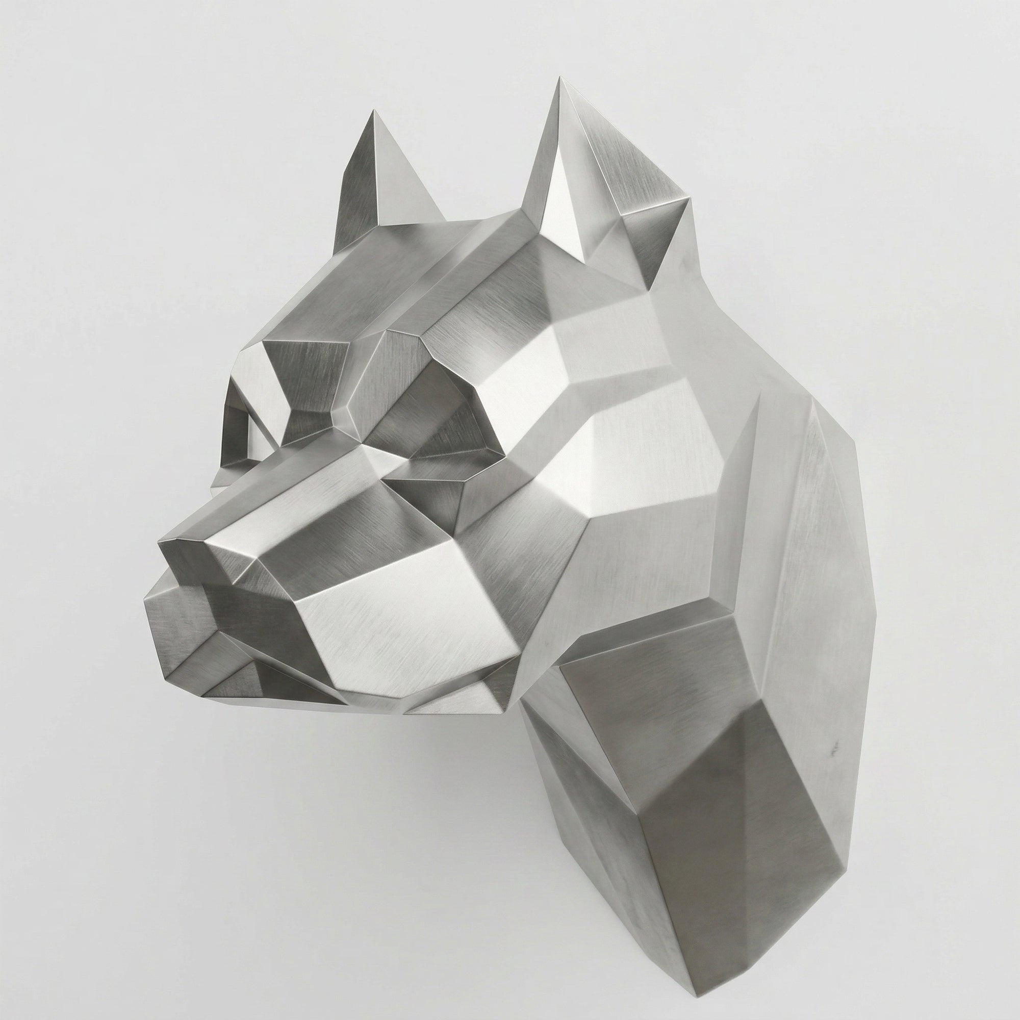 Sculpture Tête Pitbull Géométrique
