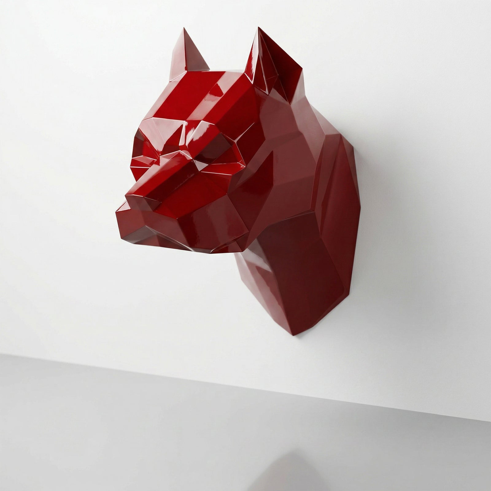 Sculpture Tête Pitbull Géométrique