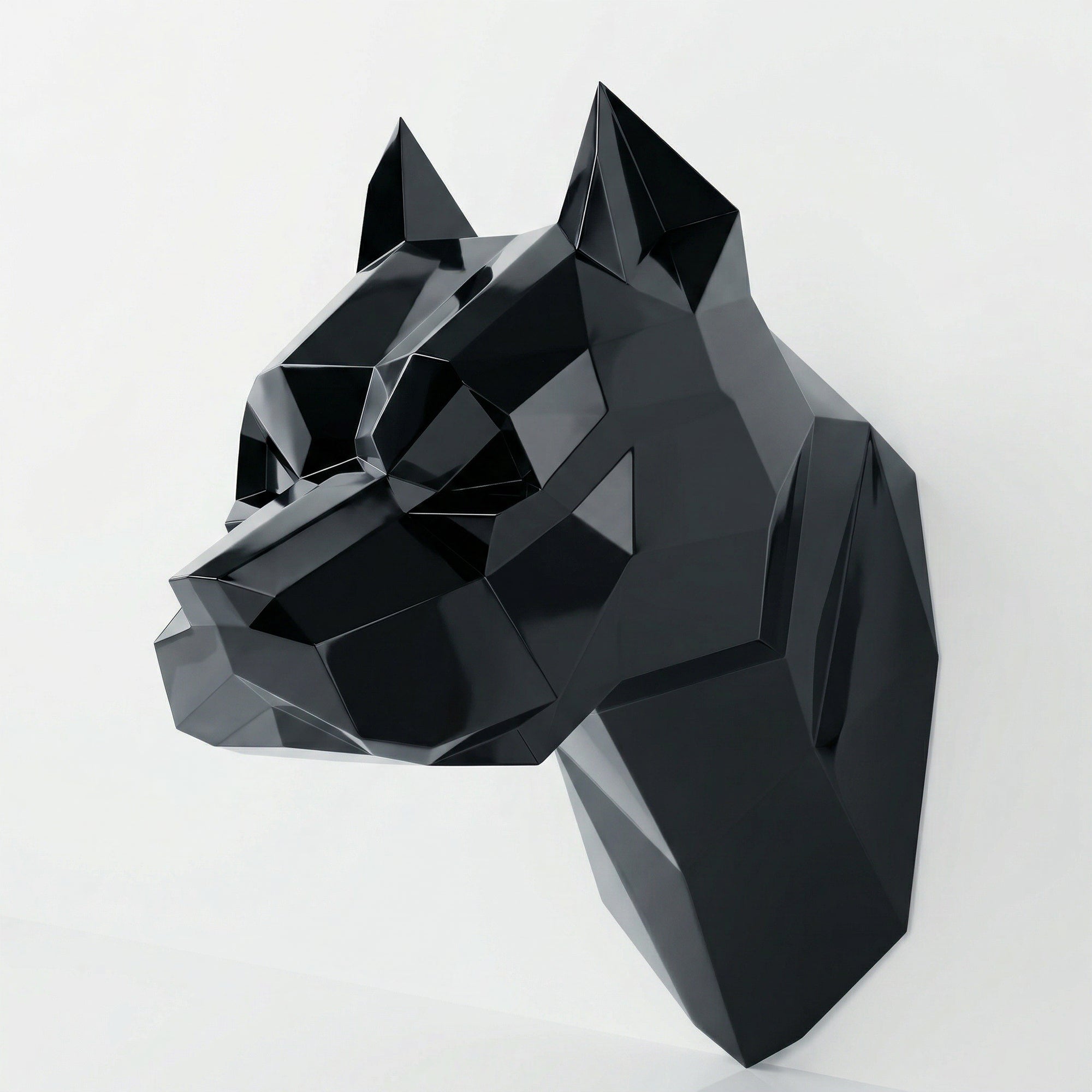 Sculpture Tête Pitbull Géométrique