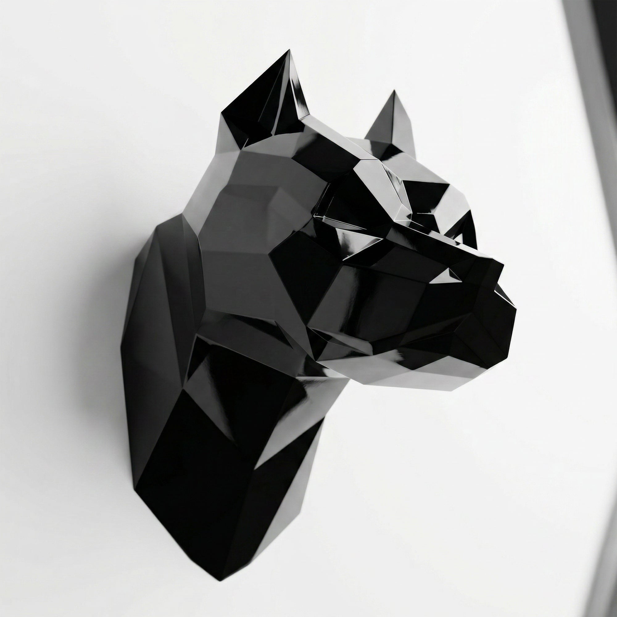 Sculpture Tête Pitbull Géométrique