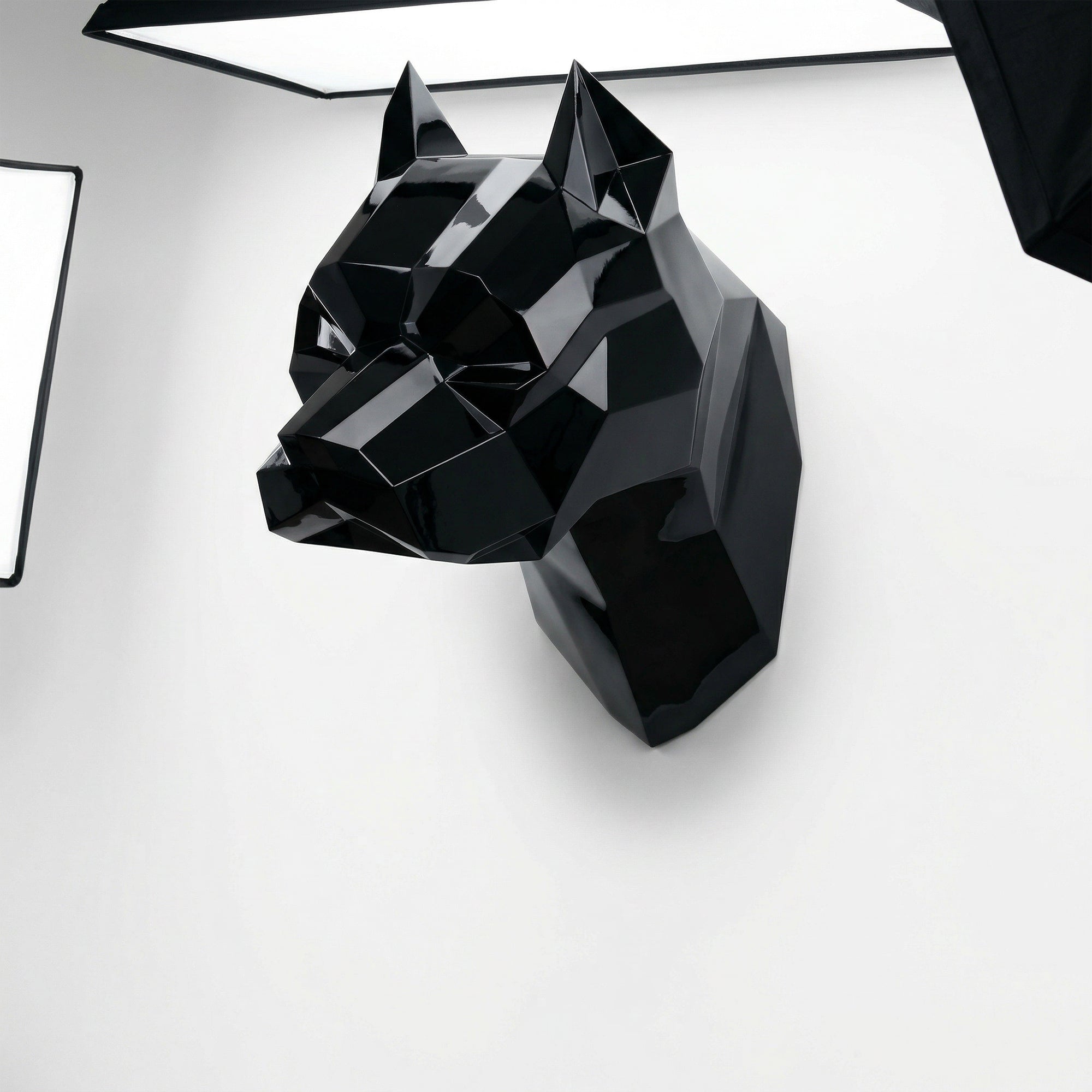 Sculpture Tête Pitbull Géométrique