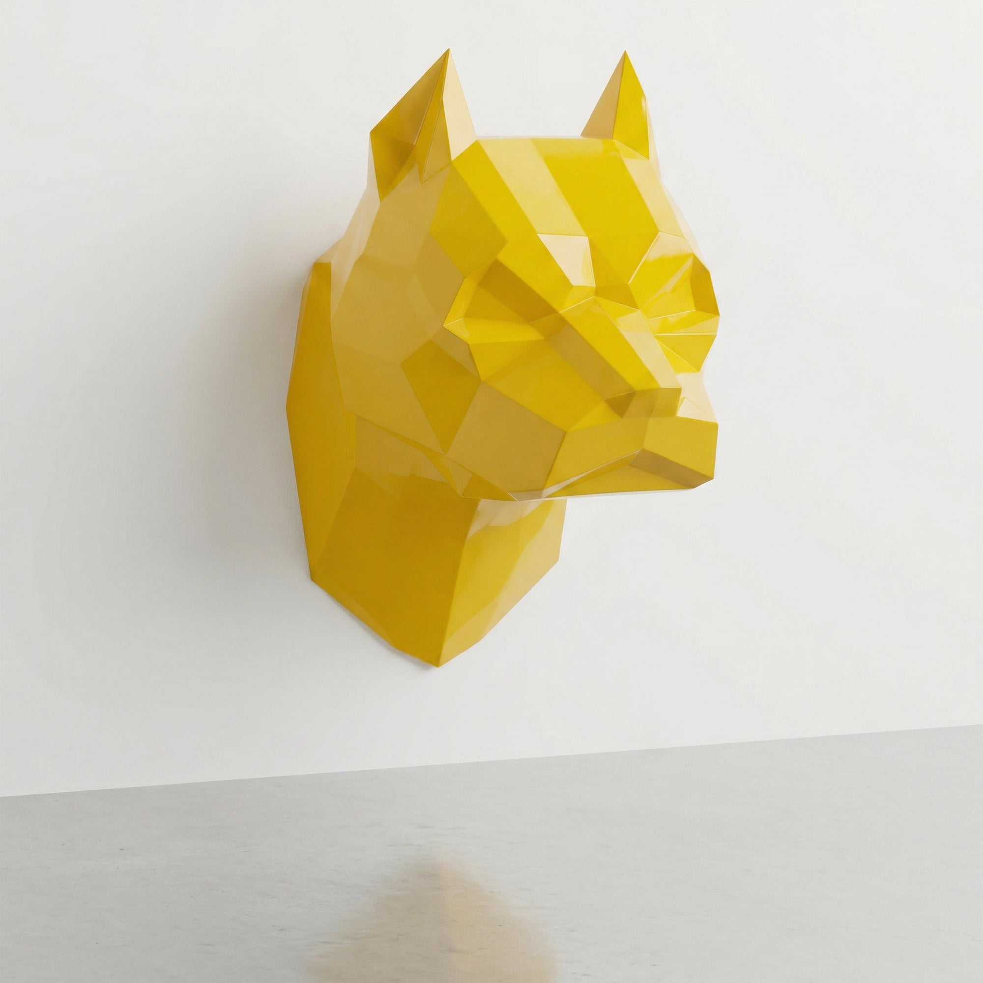 Sculpture Tête Pitbull Géométrique