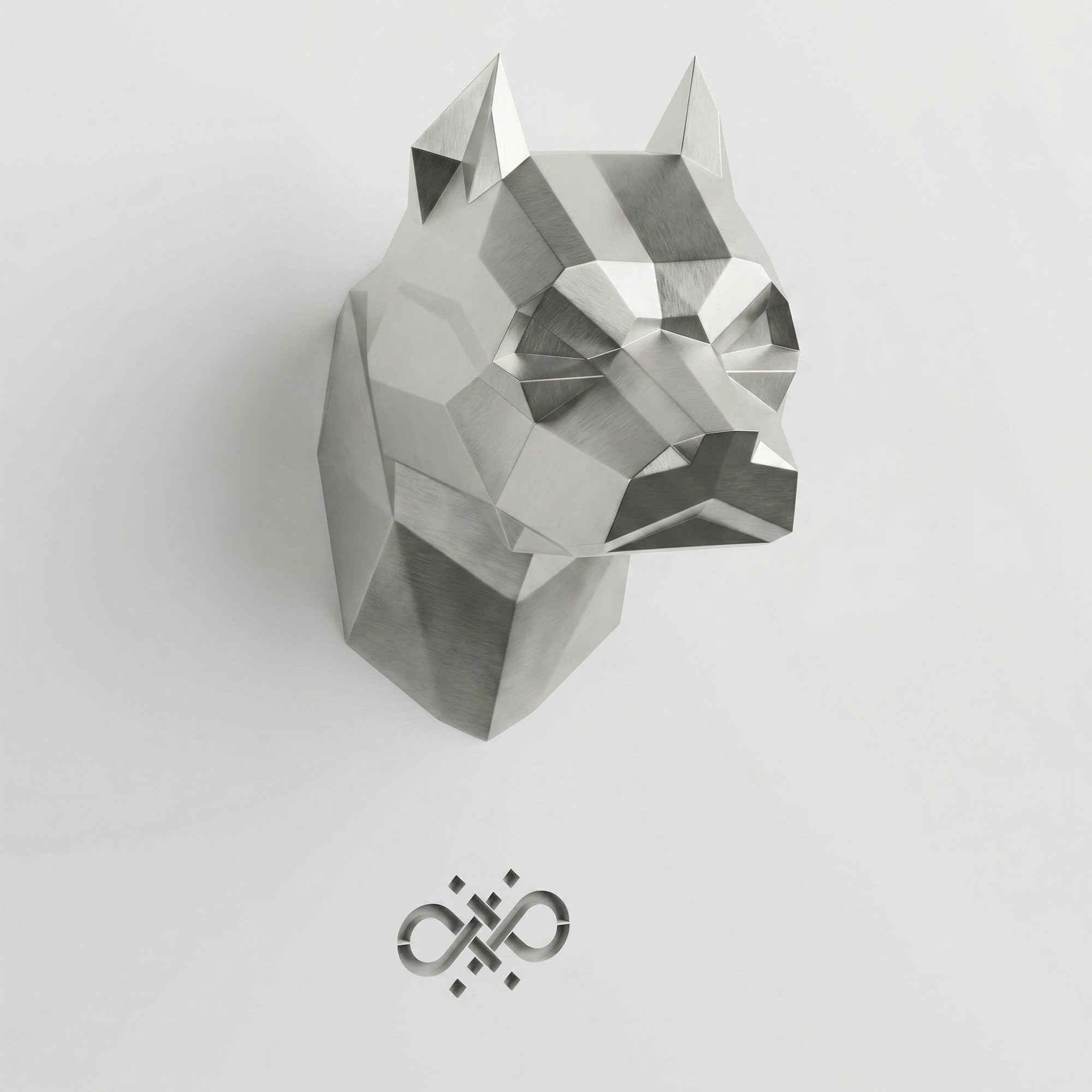 Sculpture Tête Pitbull Géométrique