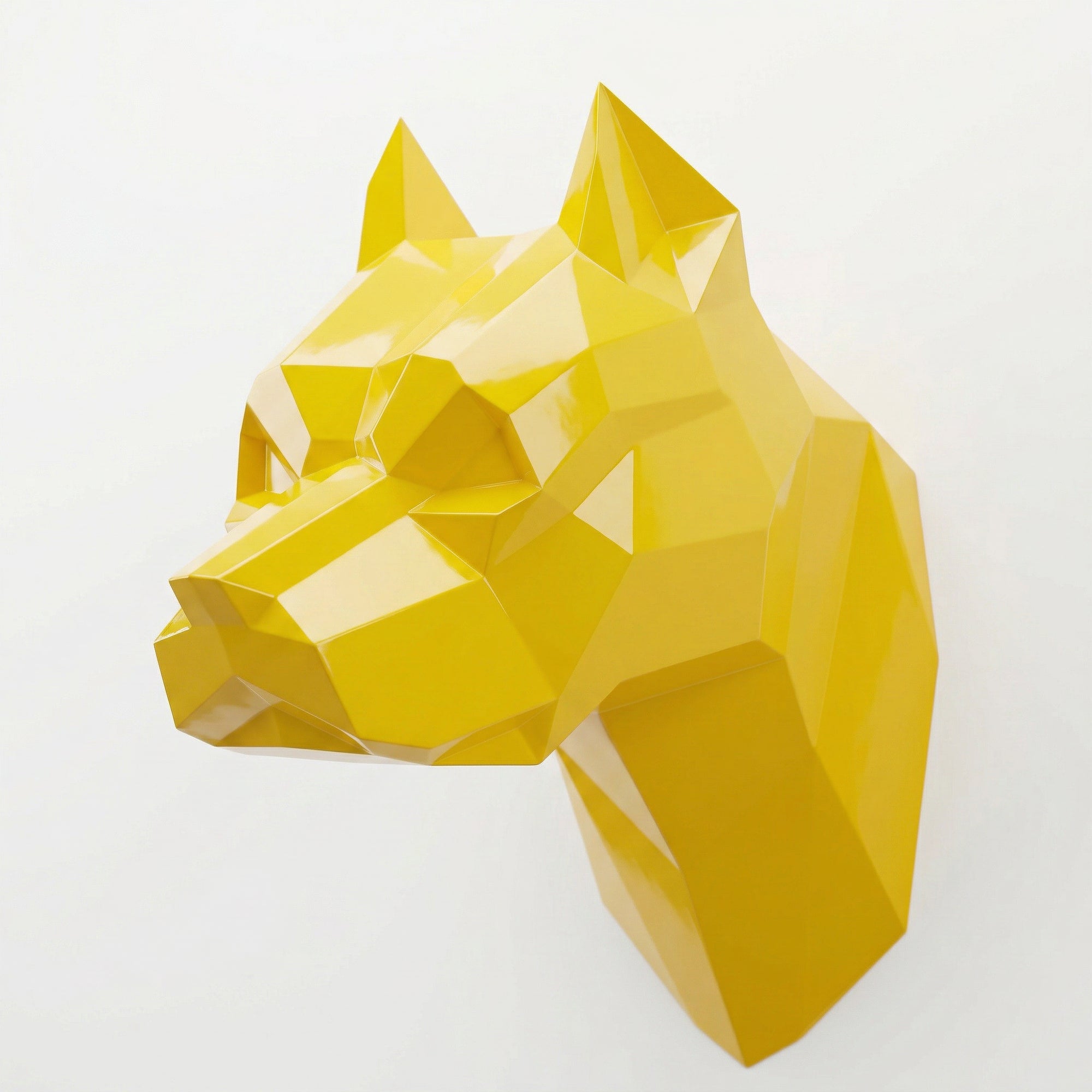 Sculpture Tête Pitbull Géométrique