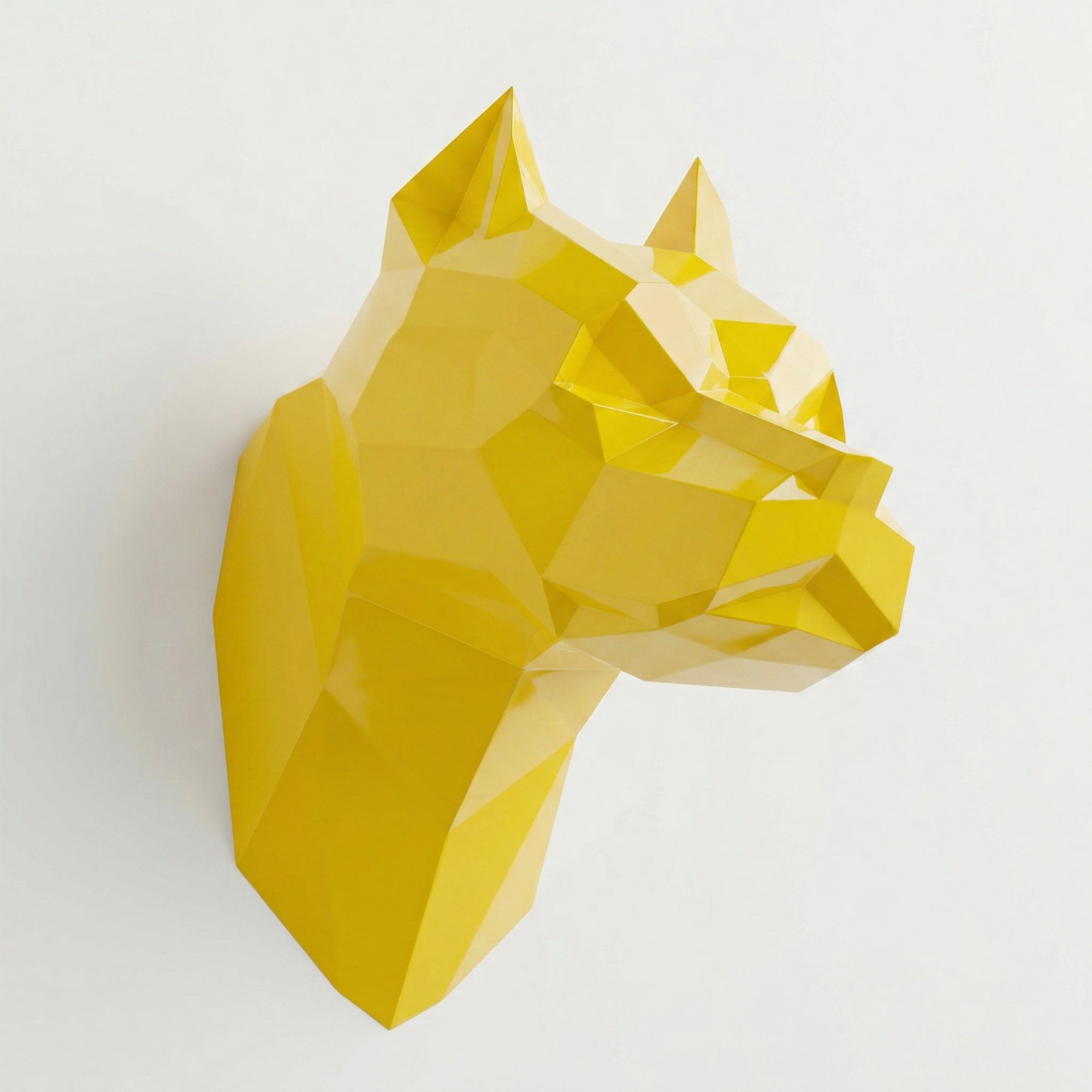 Sculpture Tête Pitbull Géométrique