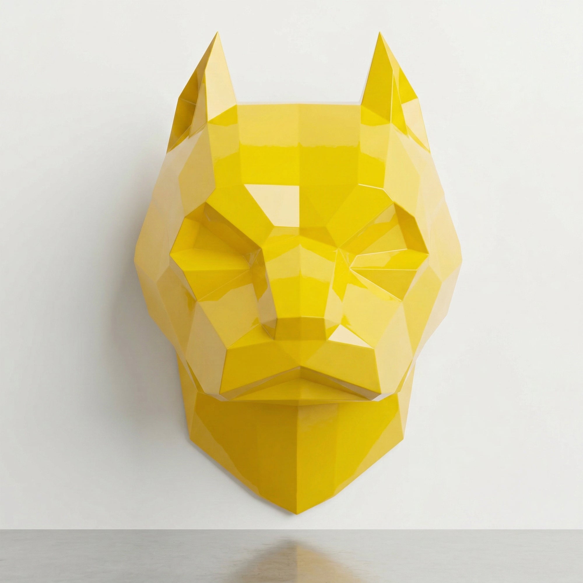 Sculpture Tête Pitbull Géométrique