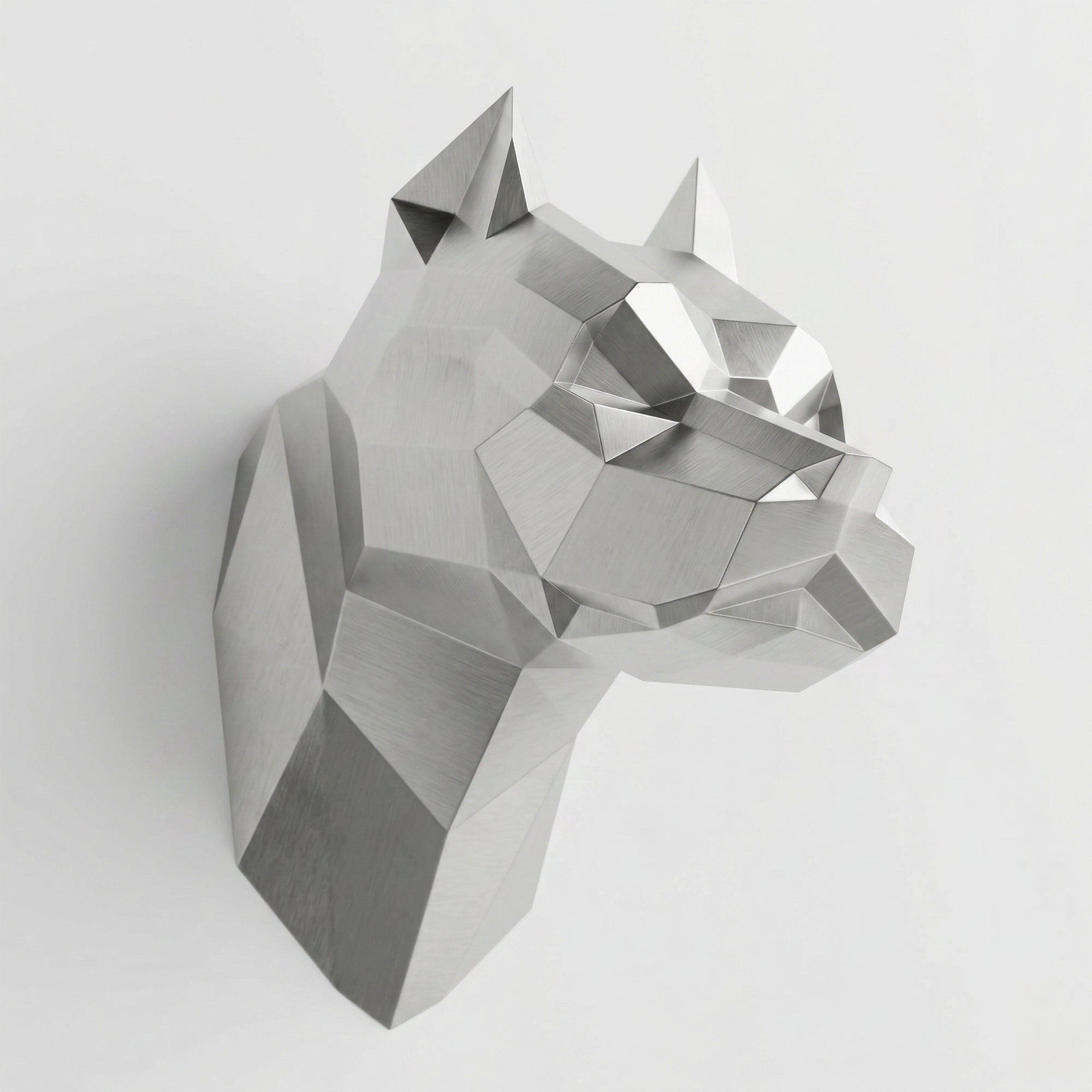 Sculpture Tête Pitbull Géométrique