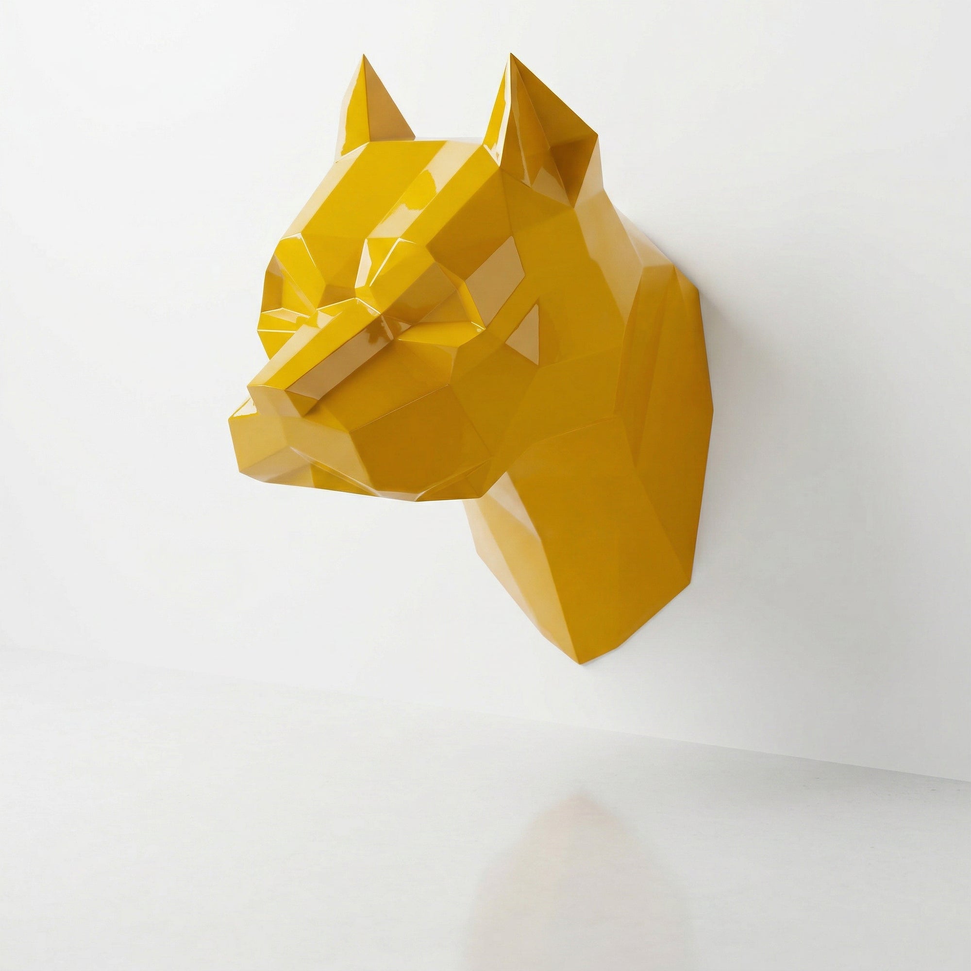 Sculpture Tête Pitbull Géométrique
