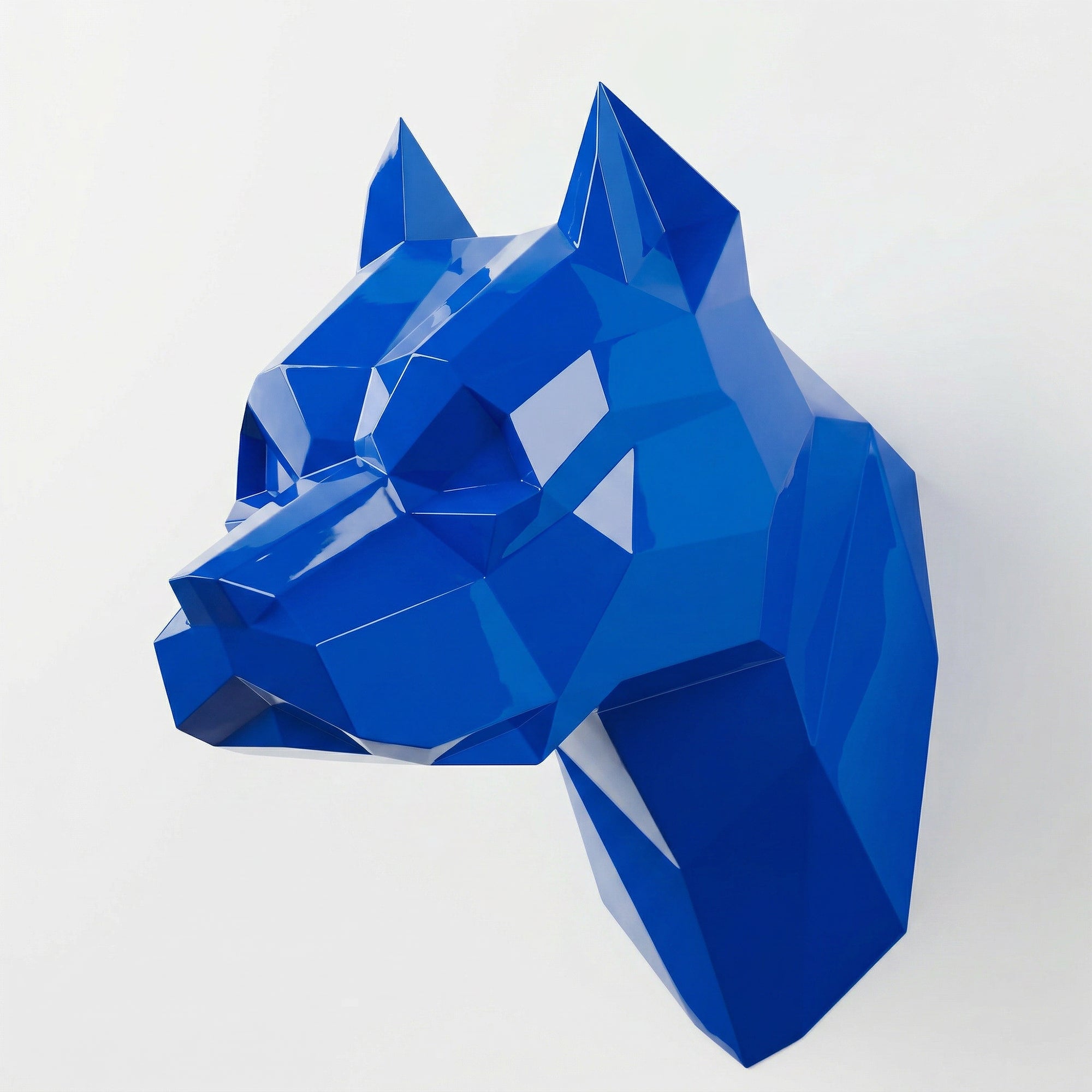 Sculpture Tête Pitbull Géométrique