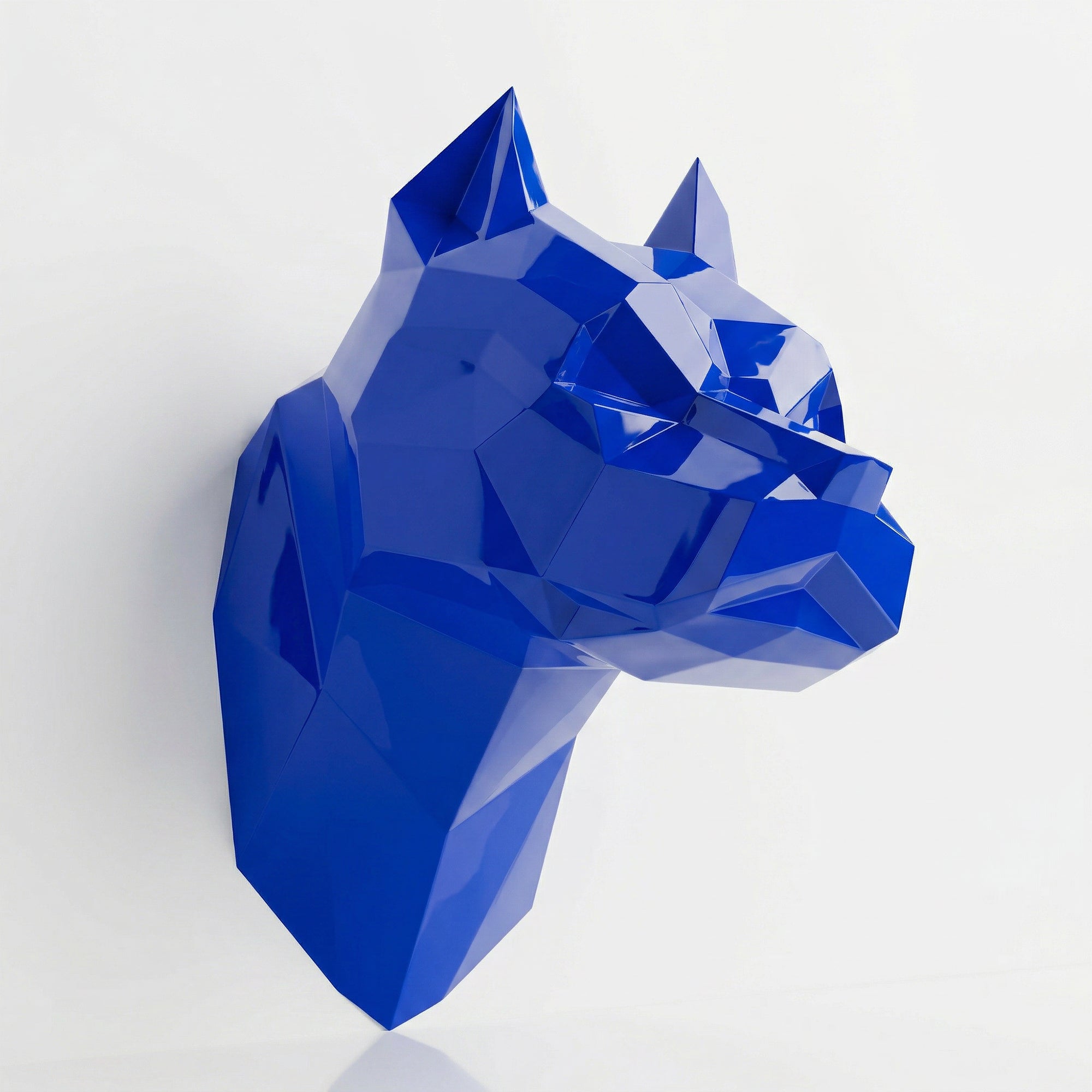 Sculpture Tête Pitbull Géométrique